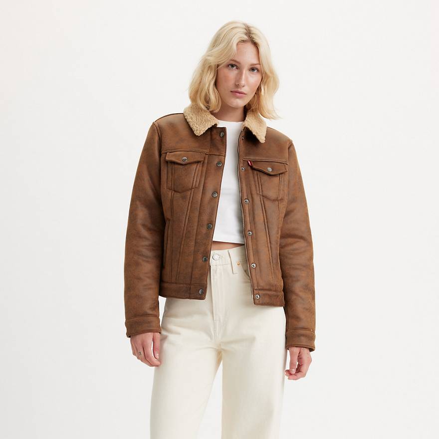 Faux Shearling Trucker Jacket - Brown | Levi's® US Faux Shearling Trucker Jacket - Brown | Levi's® US