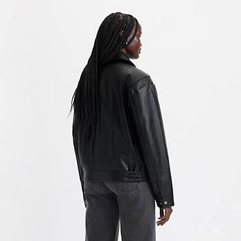 Faux Leather Retro Dad Bomber 2