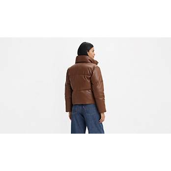 Faux Leather Puffer Jacket 2
