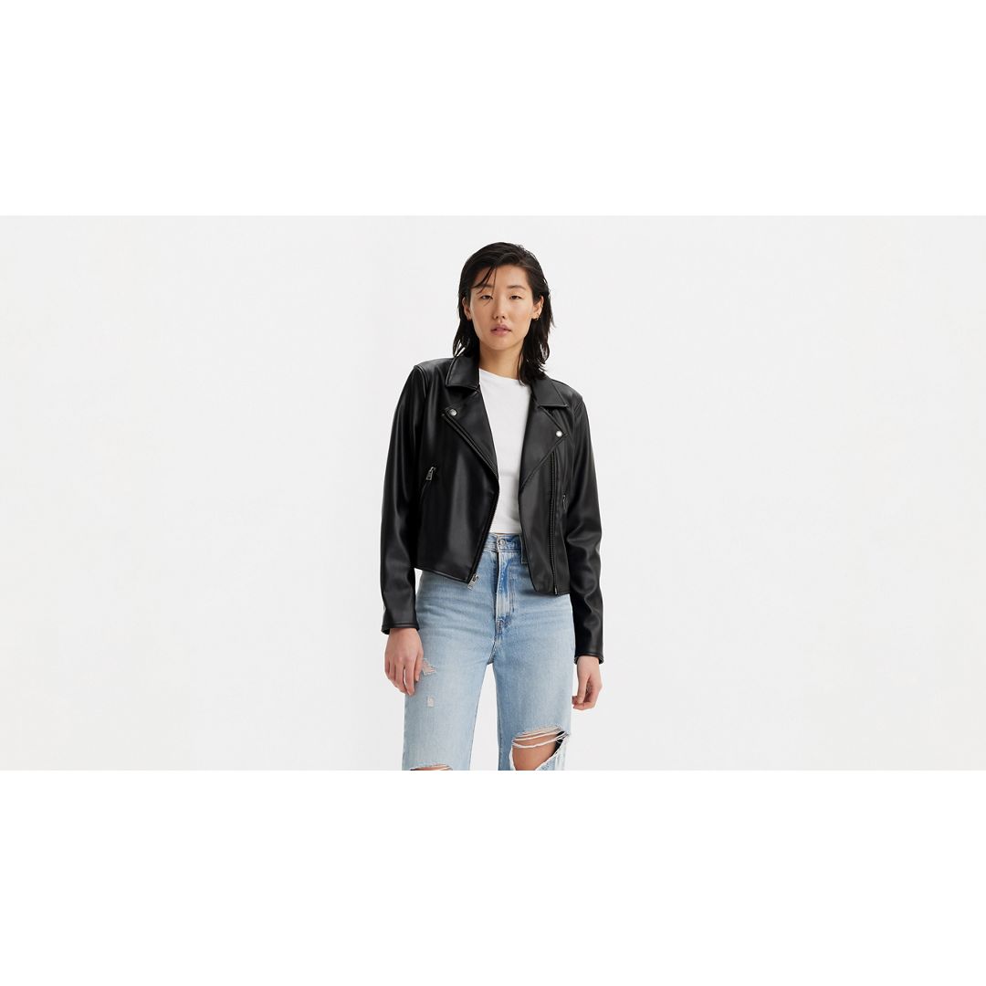 Levi's Shrunken Moto Jacket In Black