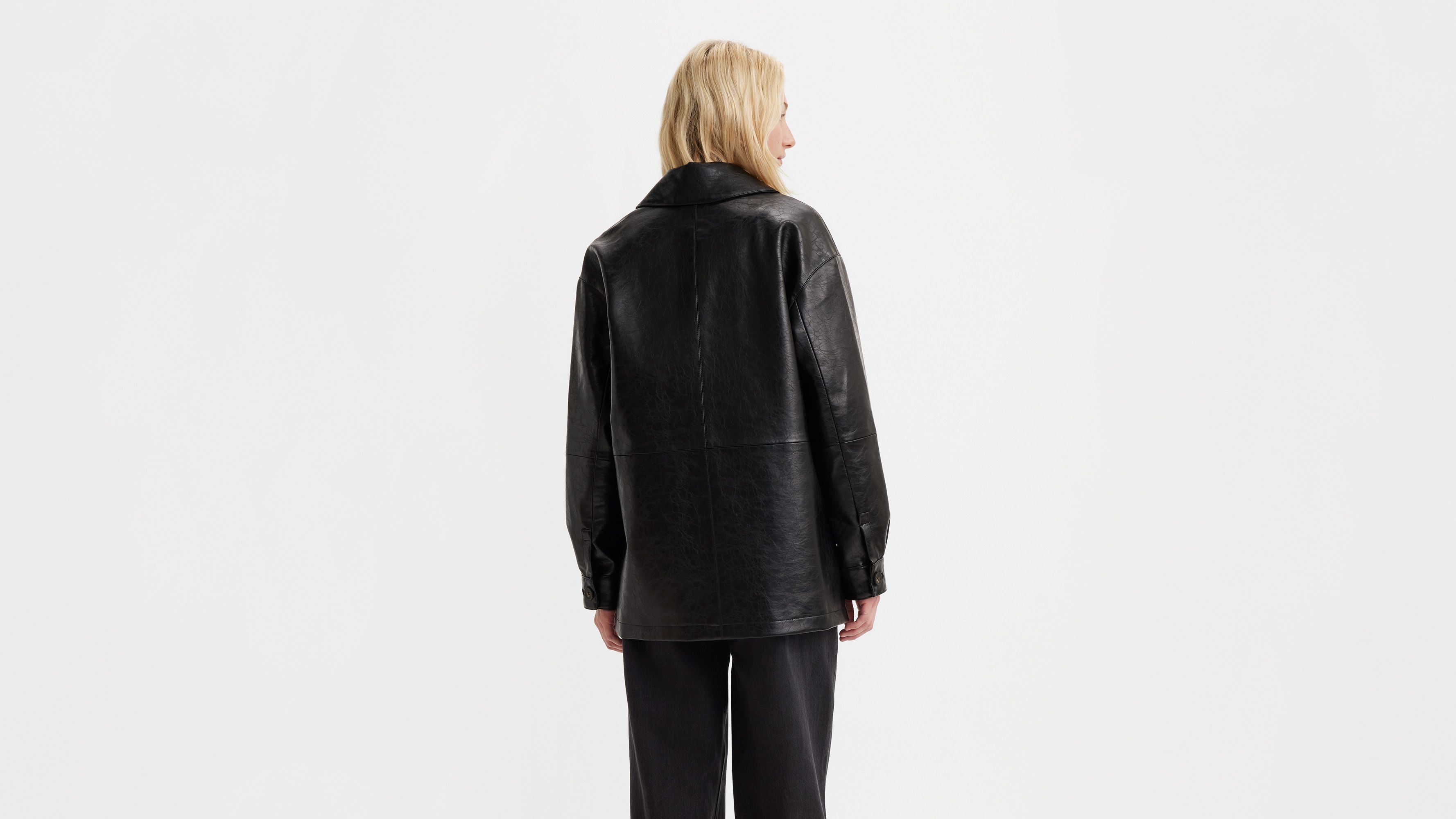 Levi's Faux Leather Vintage Blazer Jacket In Black