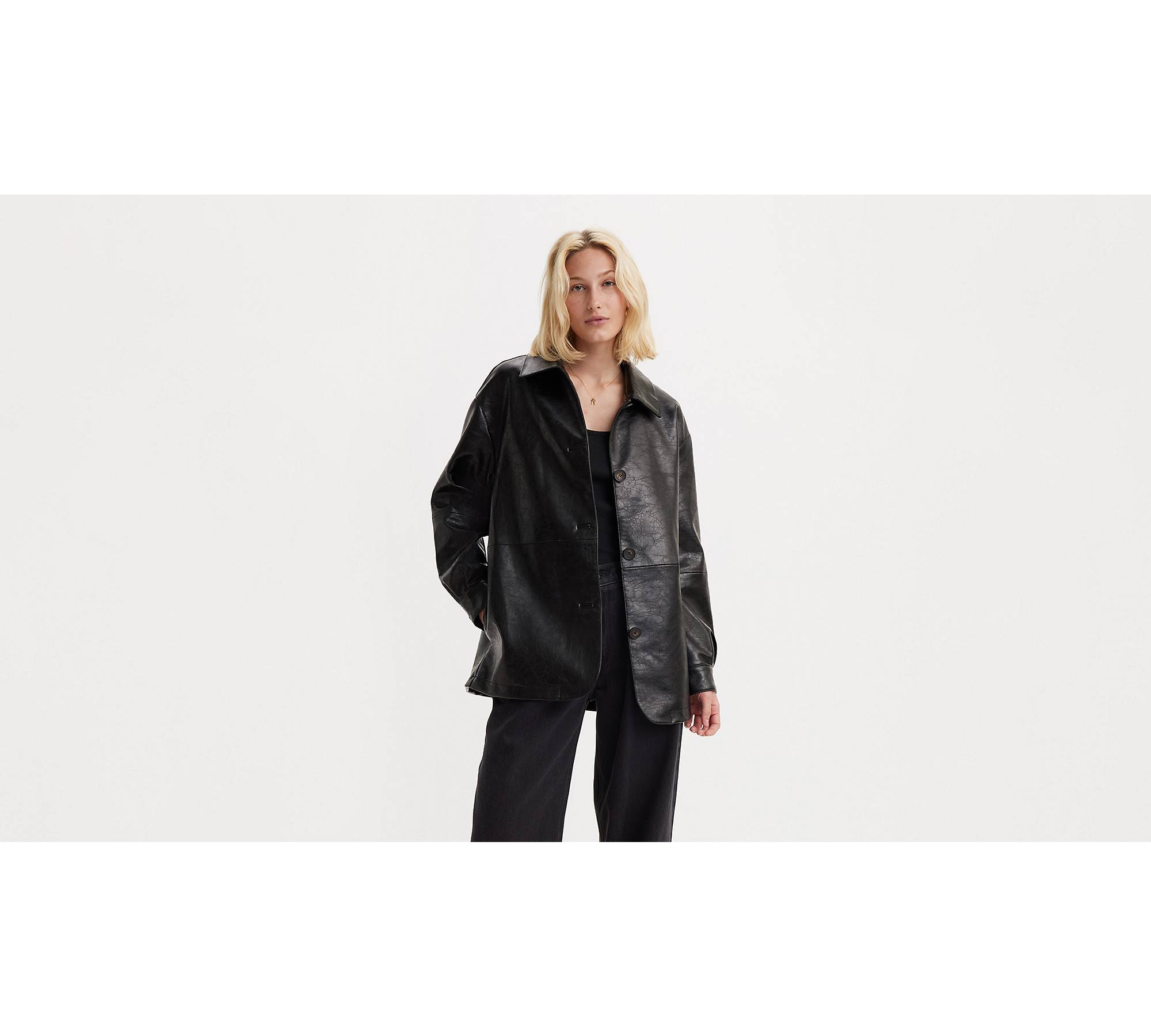 Faux Leather Vintage Blazer Jacket - Black | Levi's® US