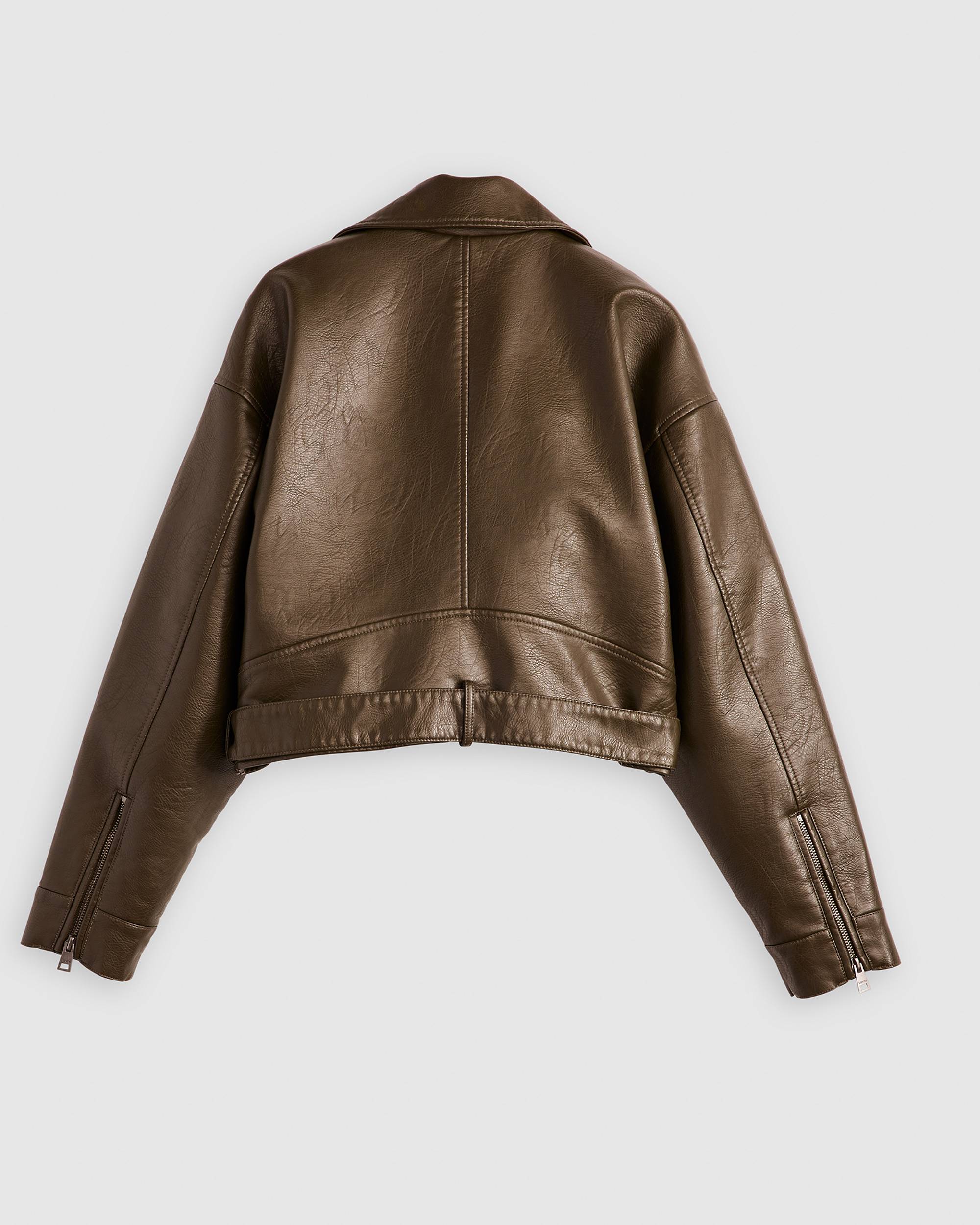 Belted Crop Moto Jacket - Brown | Levi's® US Belted Crop Moto Jacket - Brown | Levi's® US