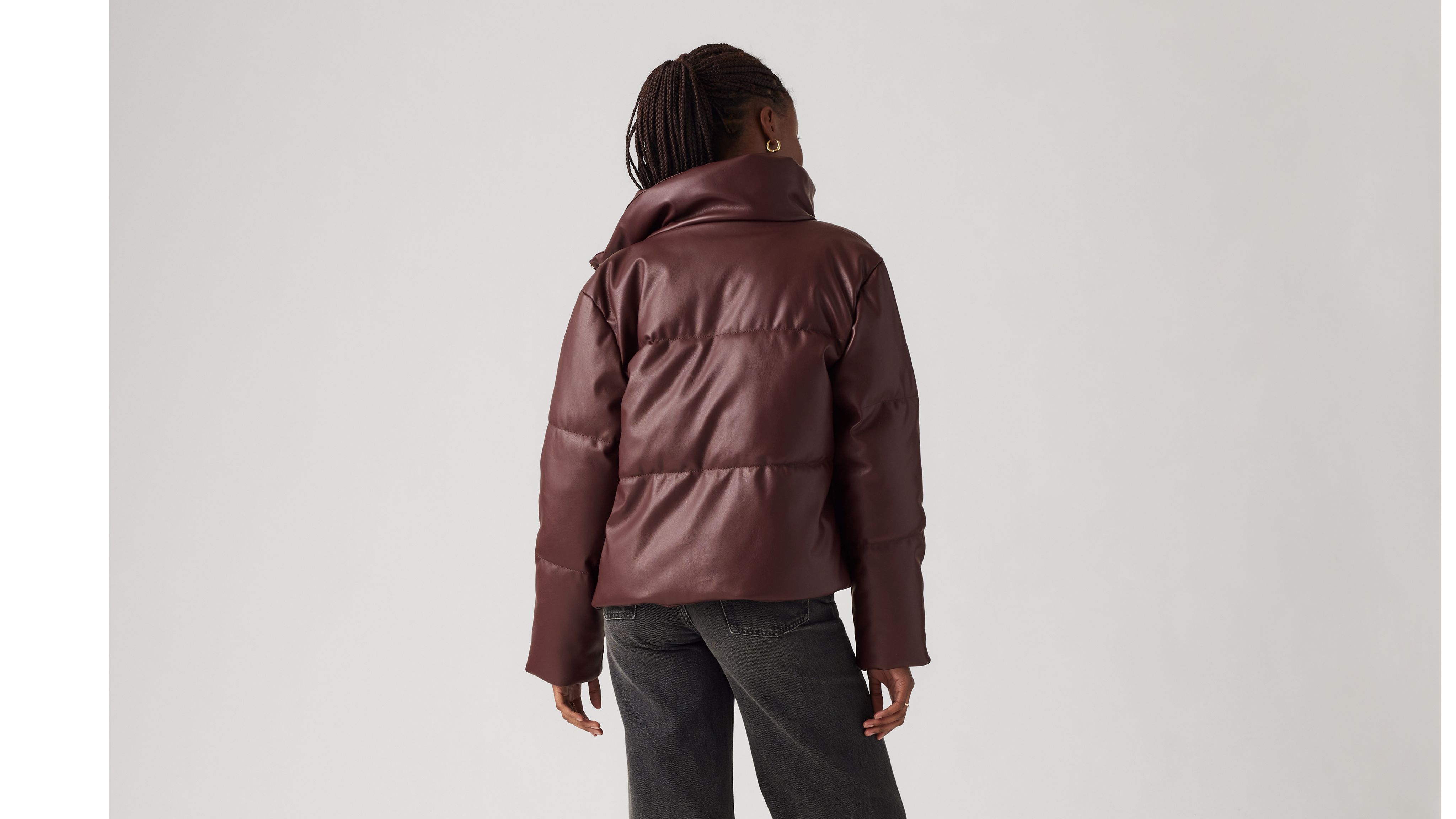 LEVI'S FAUX LEATHER PUFFER JACKET 