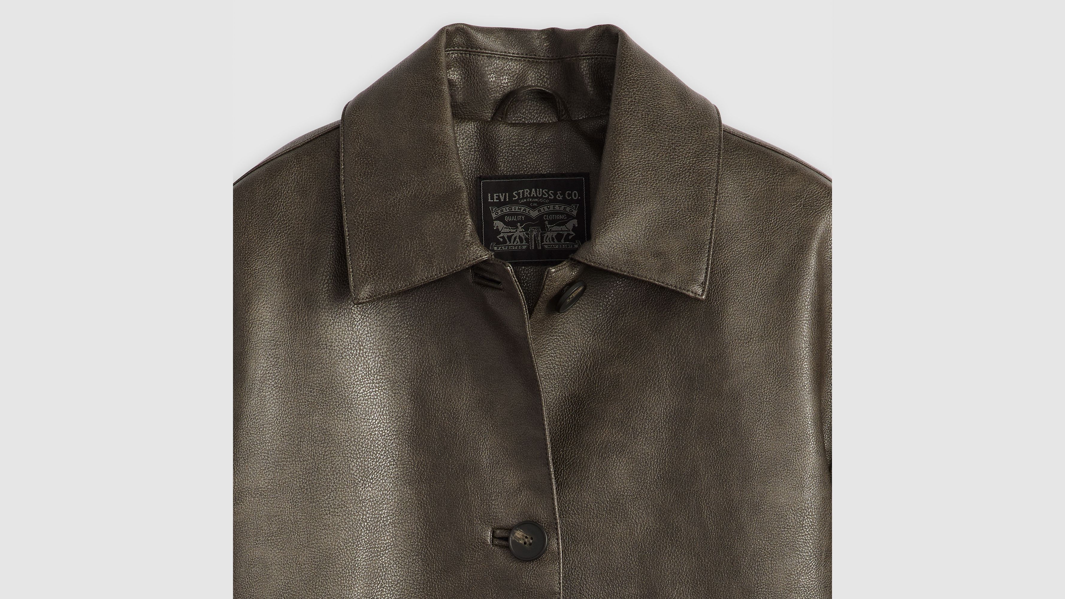 Faux Leather Vintage Blazer