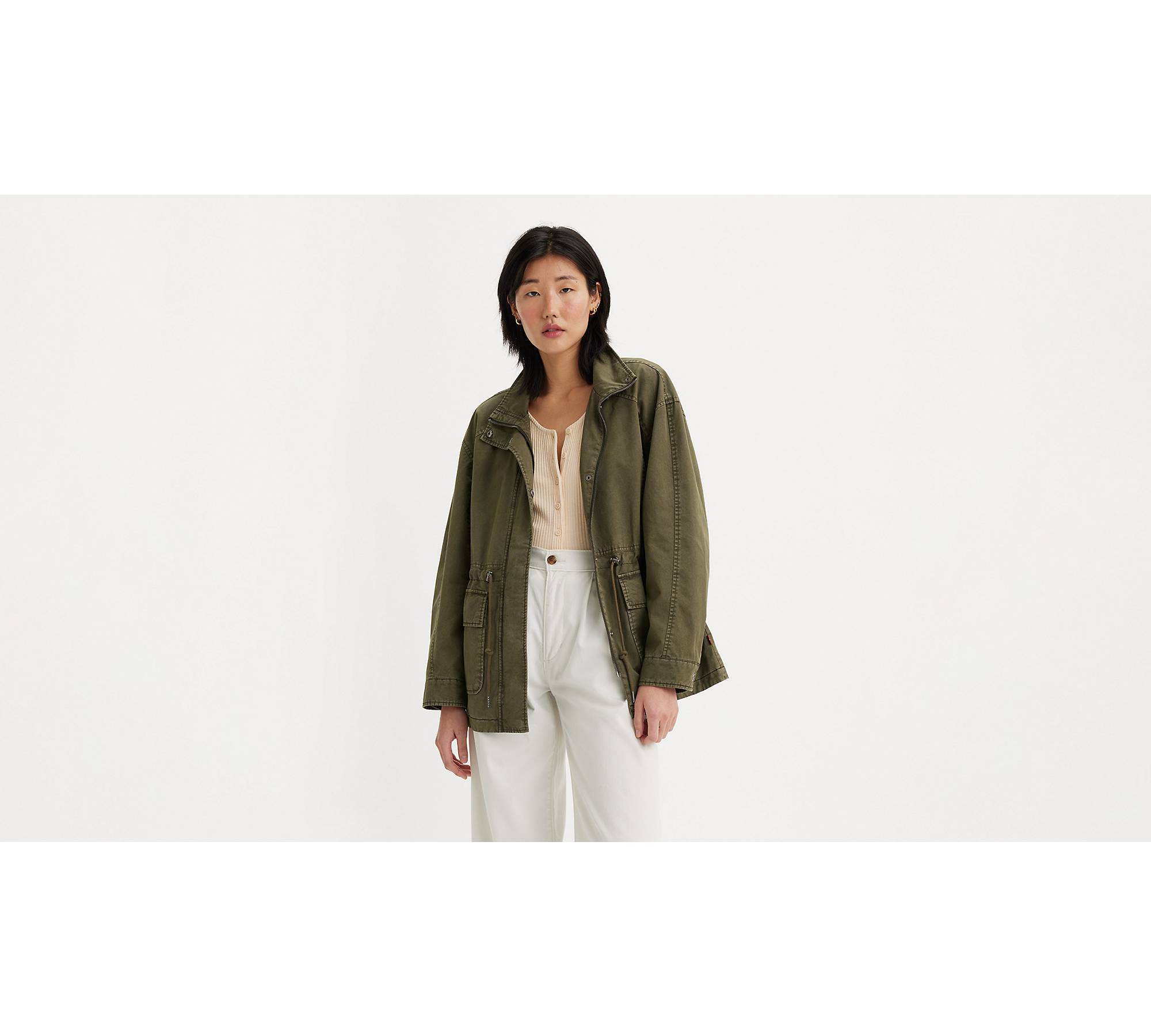 Stand Up Collar Military Jacket - Green | Levi's® US