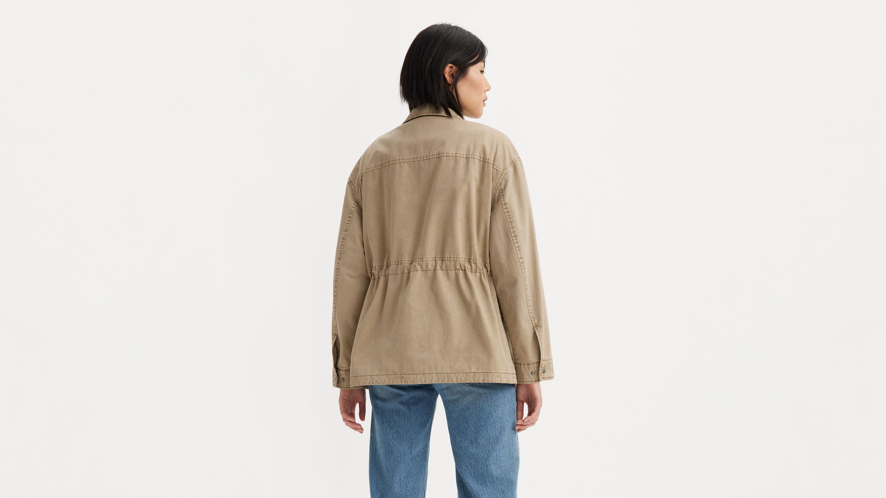 Levi's Stand Up Collar Military Jacket In Tan
