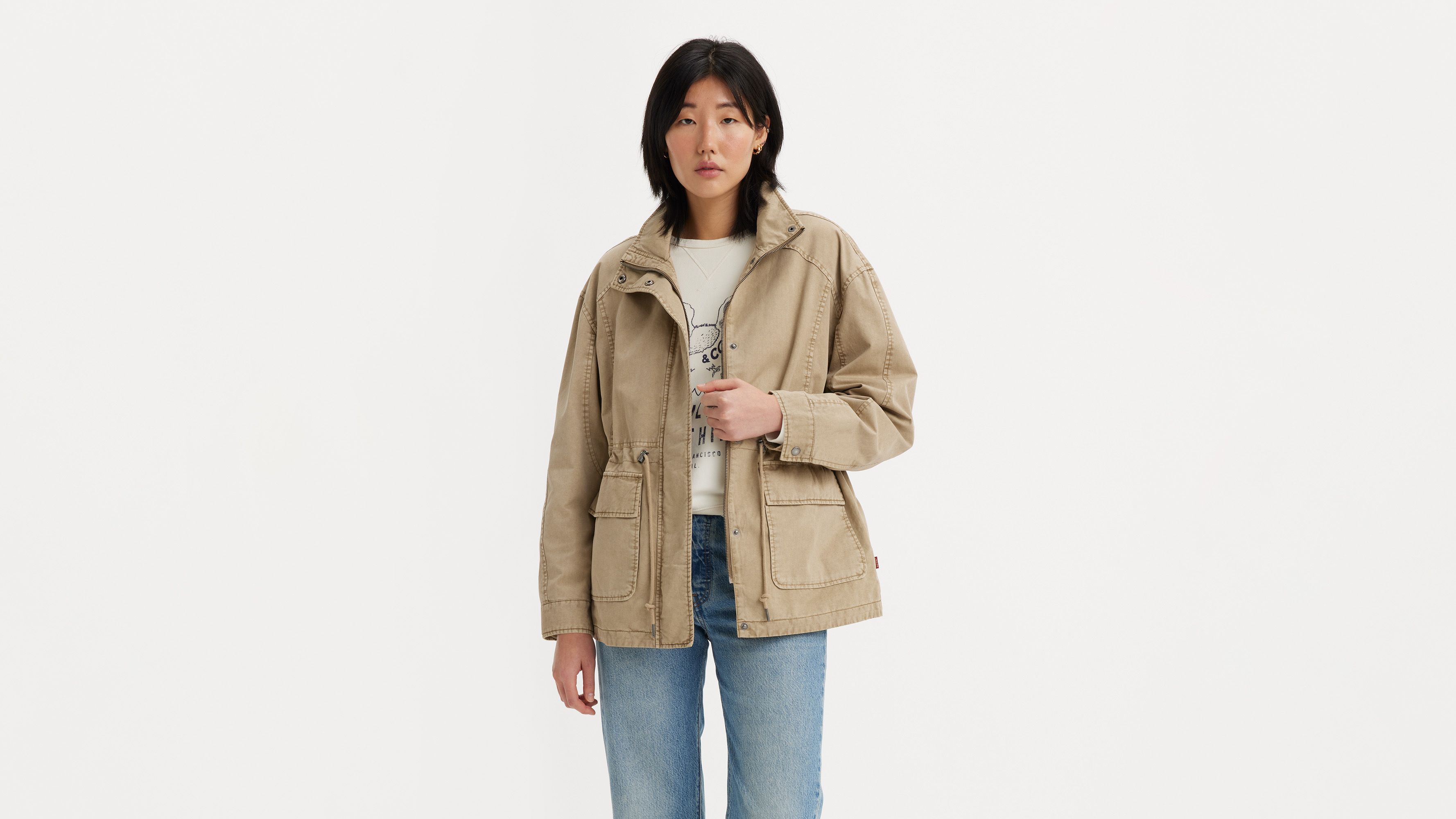 Stand Up Collar Military Jacket - Brown | Levi's® US