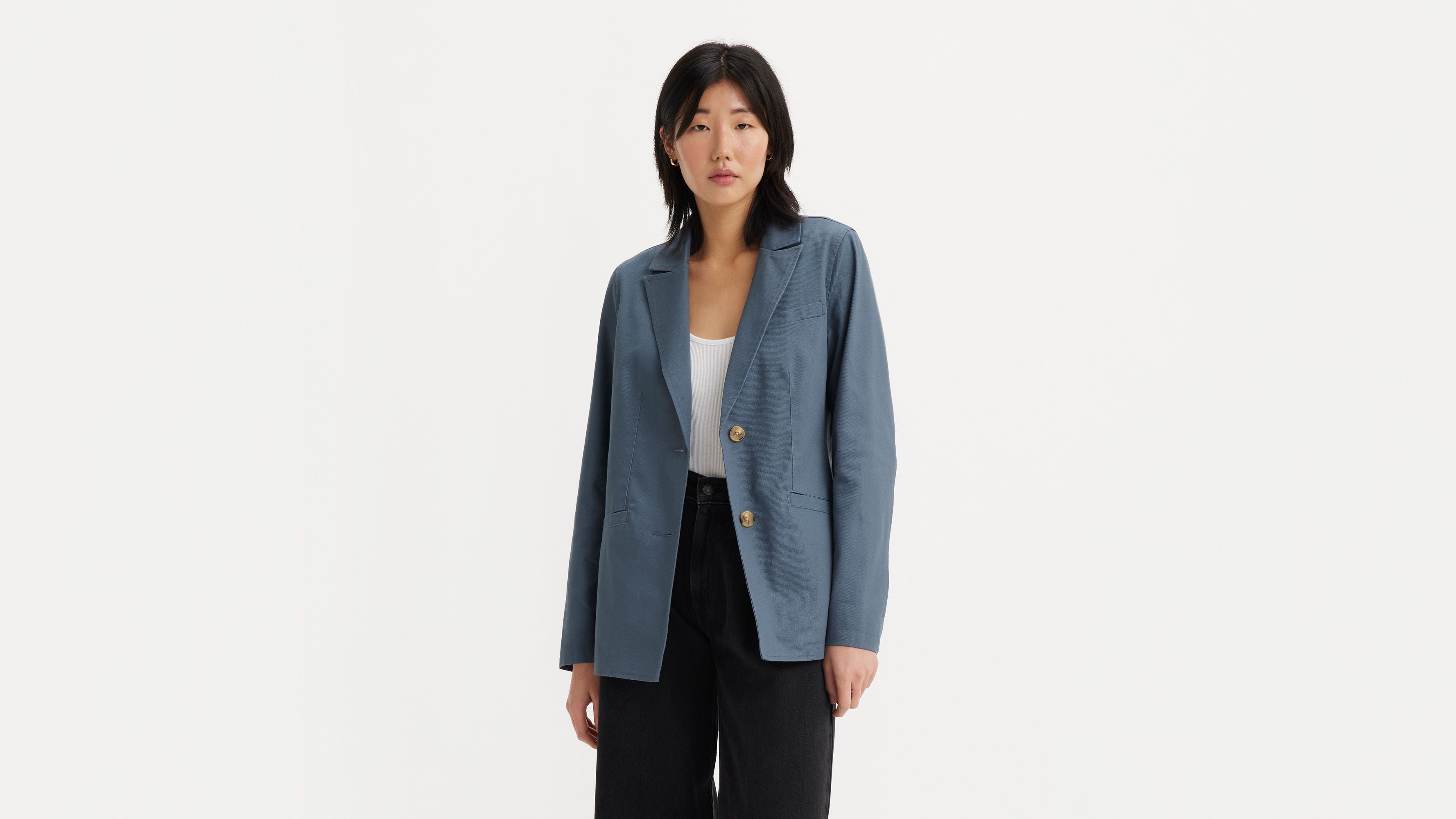 Single Breasted Cotton Blazer