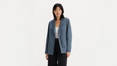Single Breasted Cotton Blazer — Vintage Indigo - Blue 1