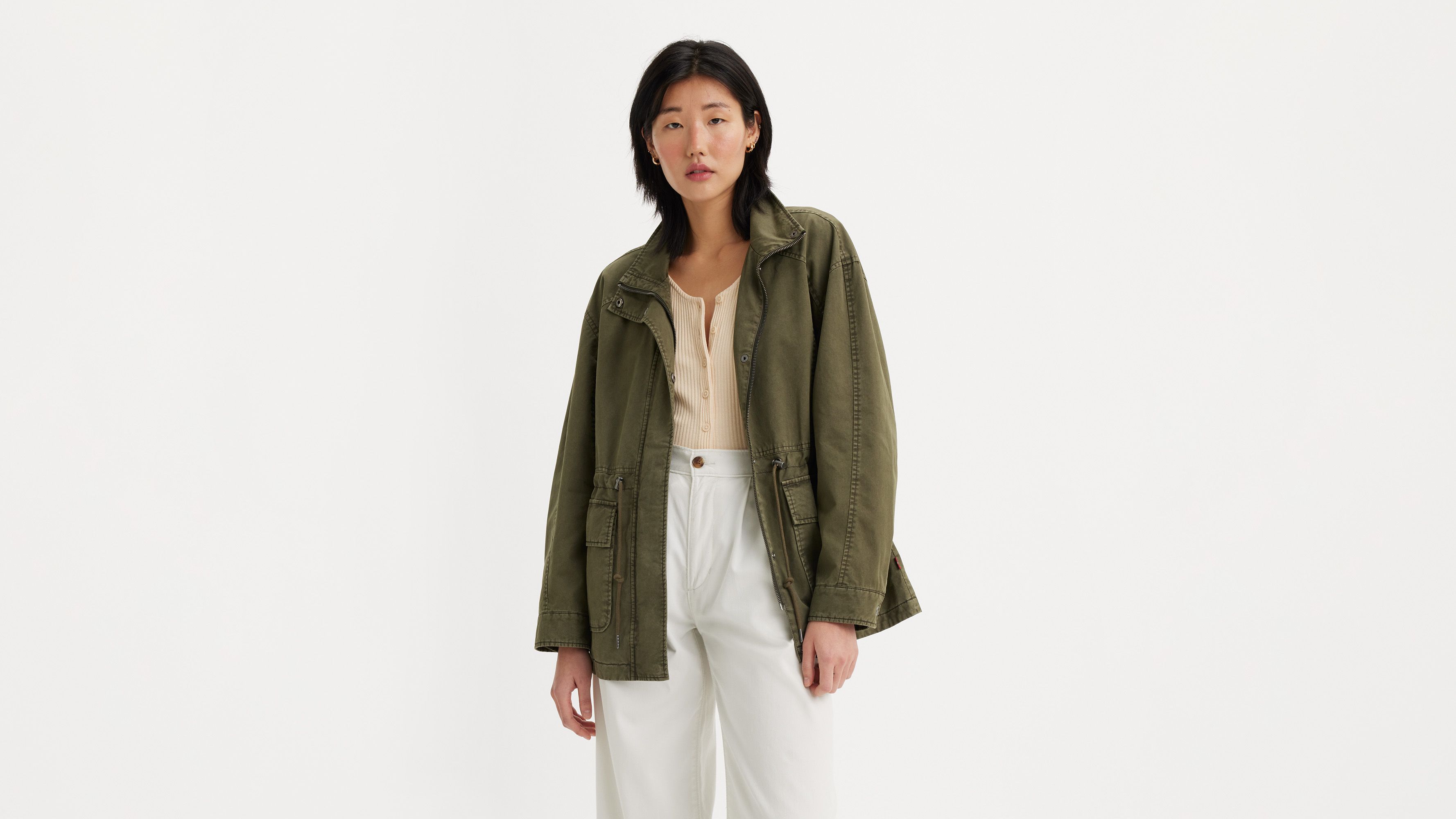 Stand Up Collar Military Jacket