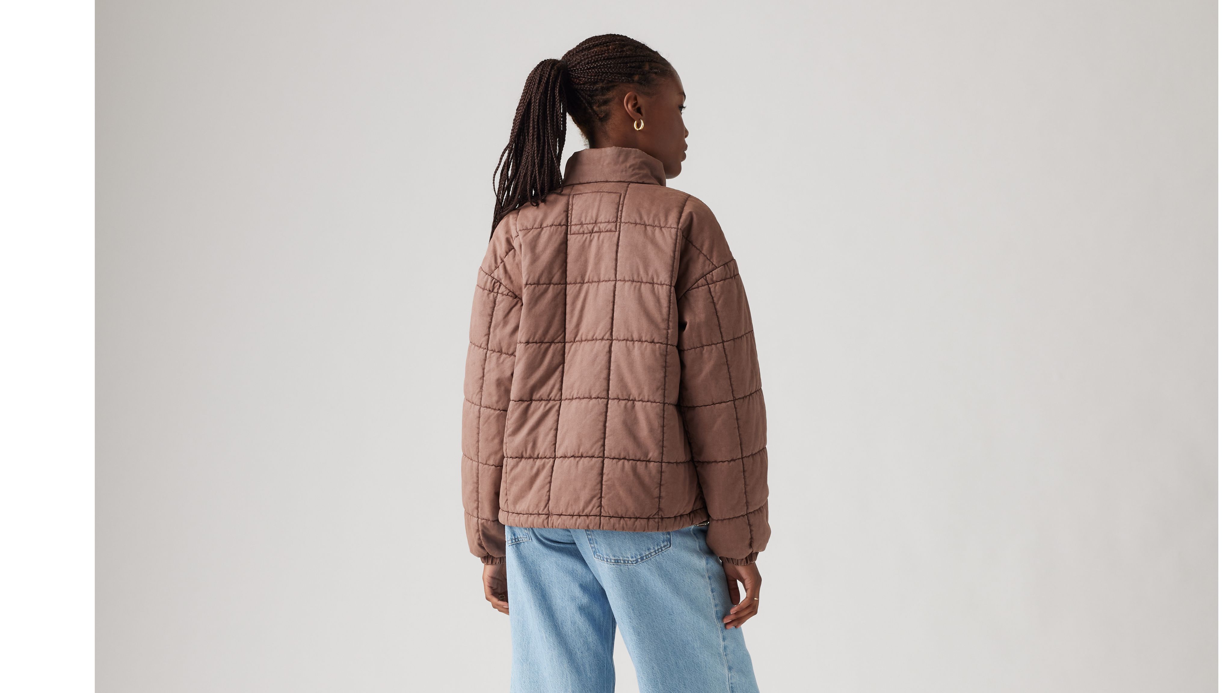Levi's Box Quilted Cotton Jacket In Rose Taupe