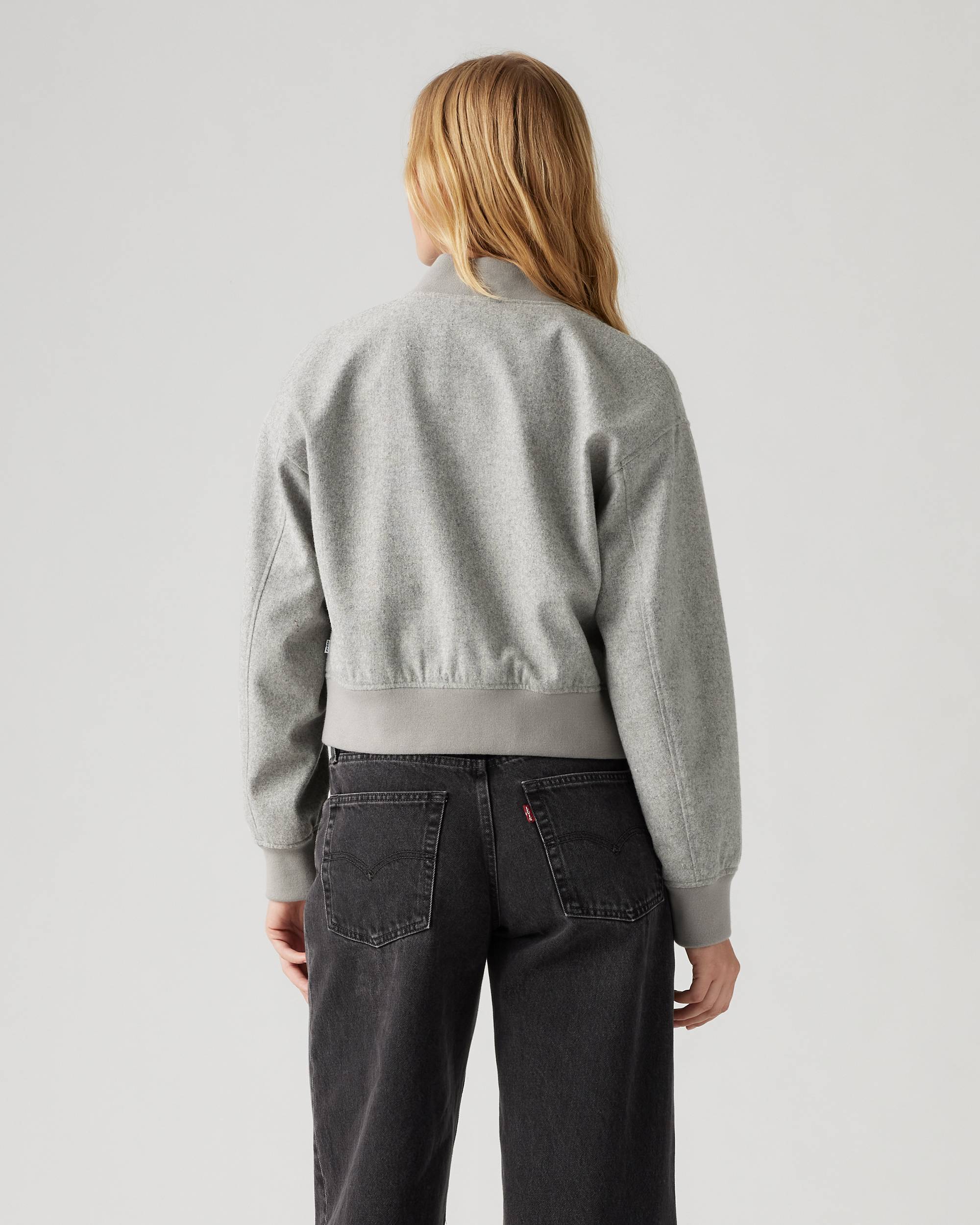 Cropped Varsity Bomber Jacket - Grey | Levi's® US Cropped Varsity Bomber Jacket - Grey | Levi's® US
