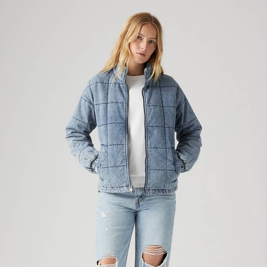 Box Quilted Cotton Jacket - Light Wash | Levi's® CA Box Quilted Cotton Jacket - Light Wash | Levi's® CA