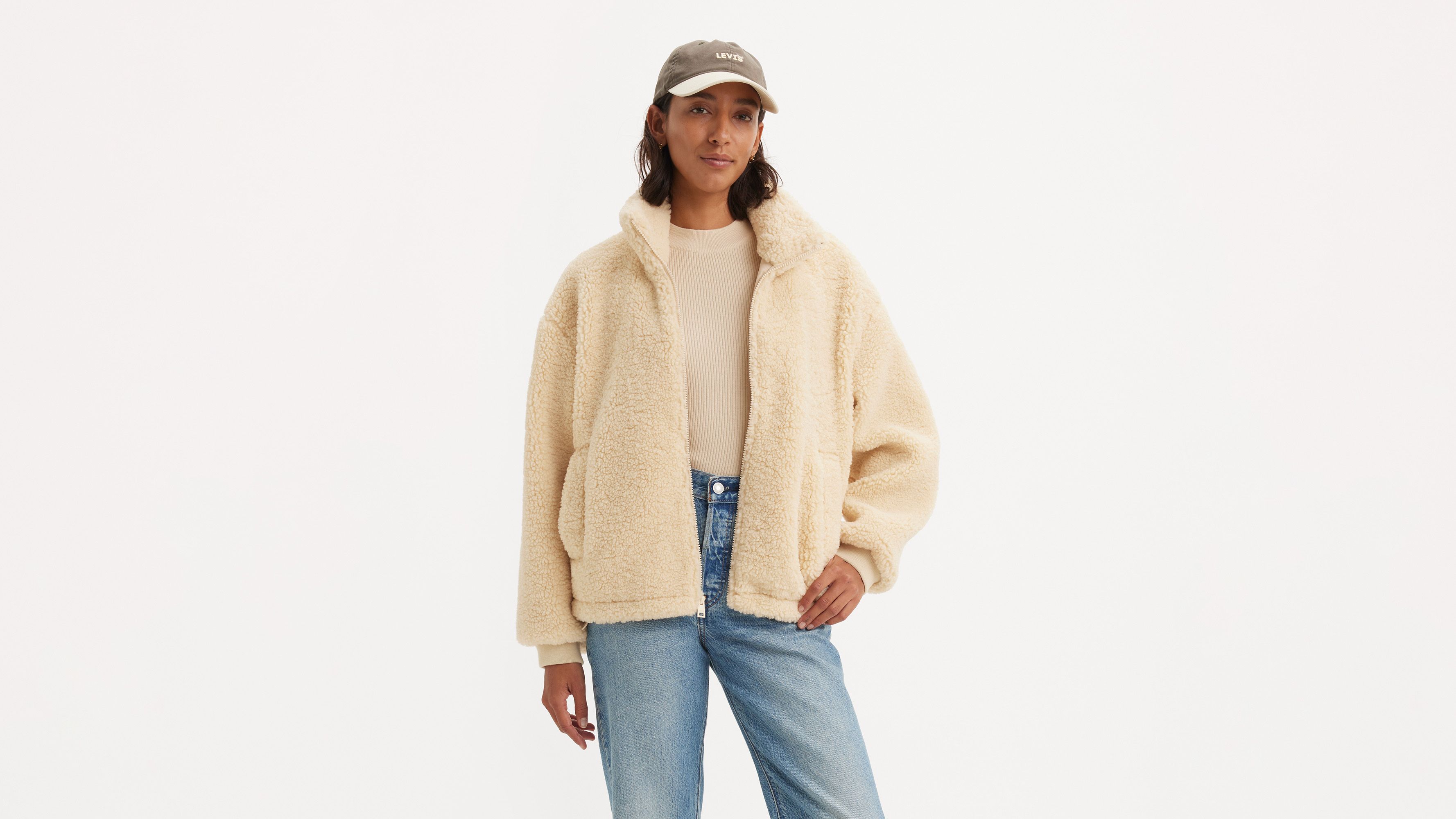 Ribbing and sherpa fleece oversized cardigan, Icône, Shop Women's  Cardigans