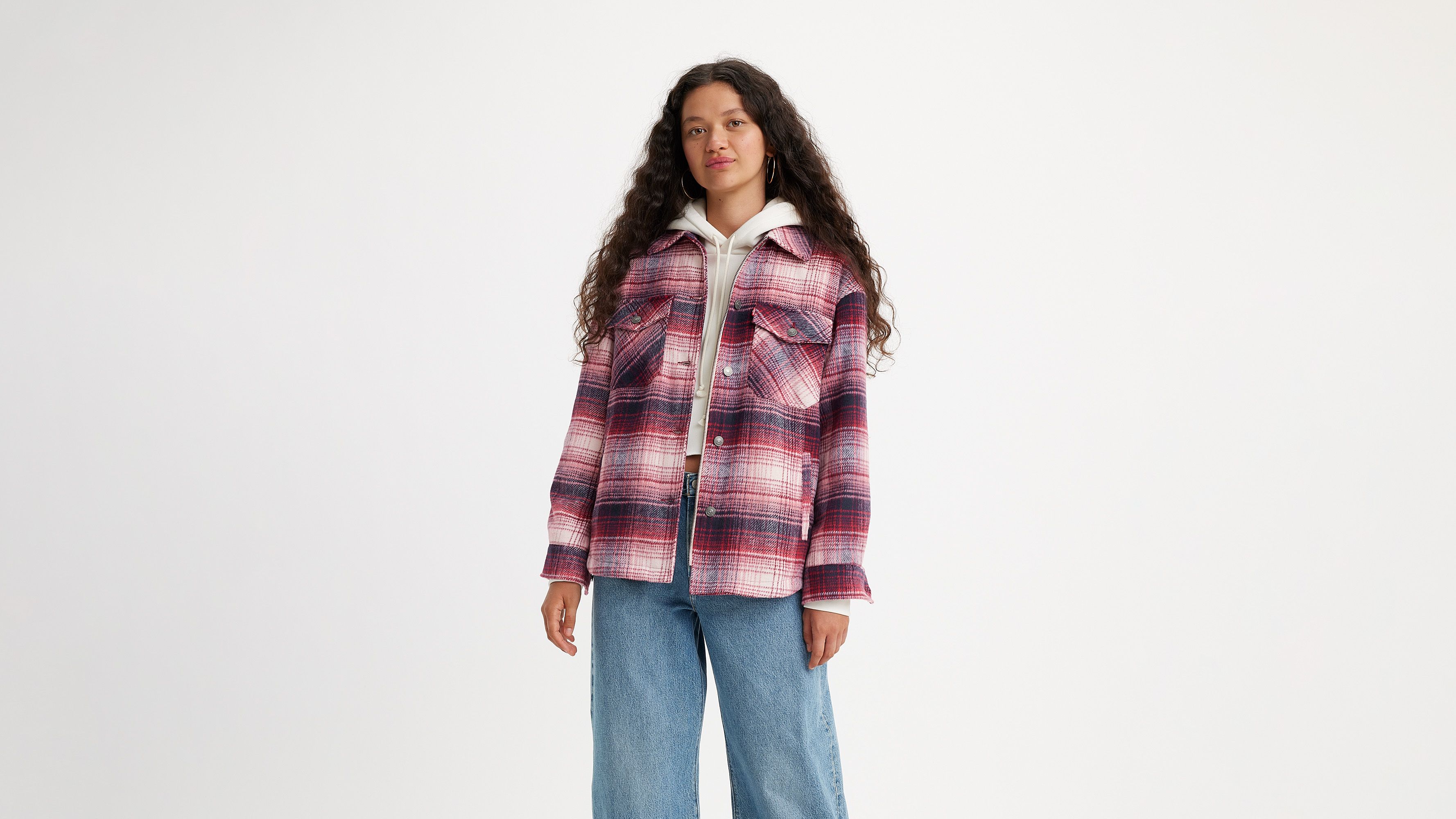 Levis plaid deals hoodie