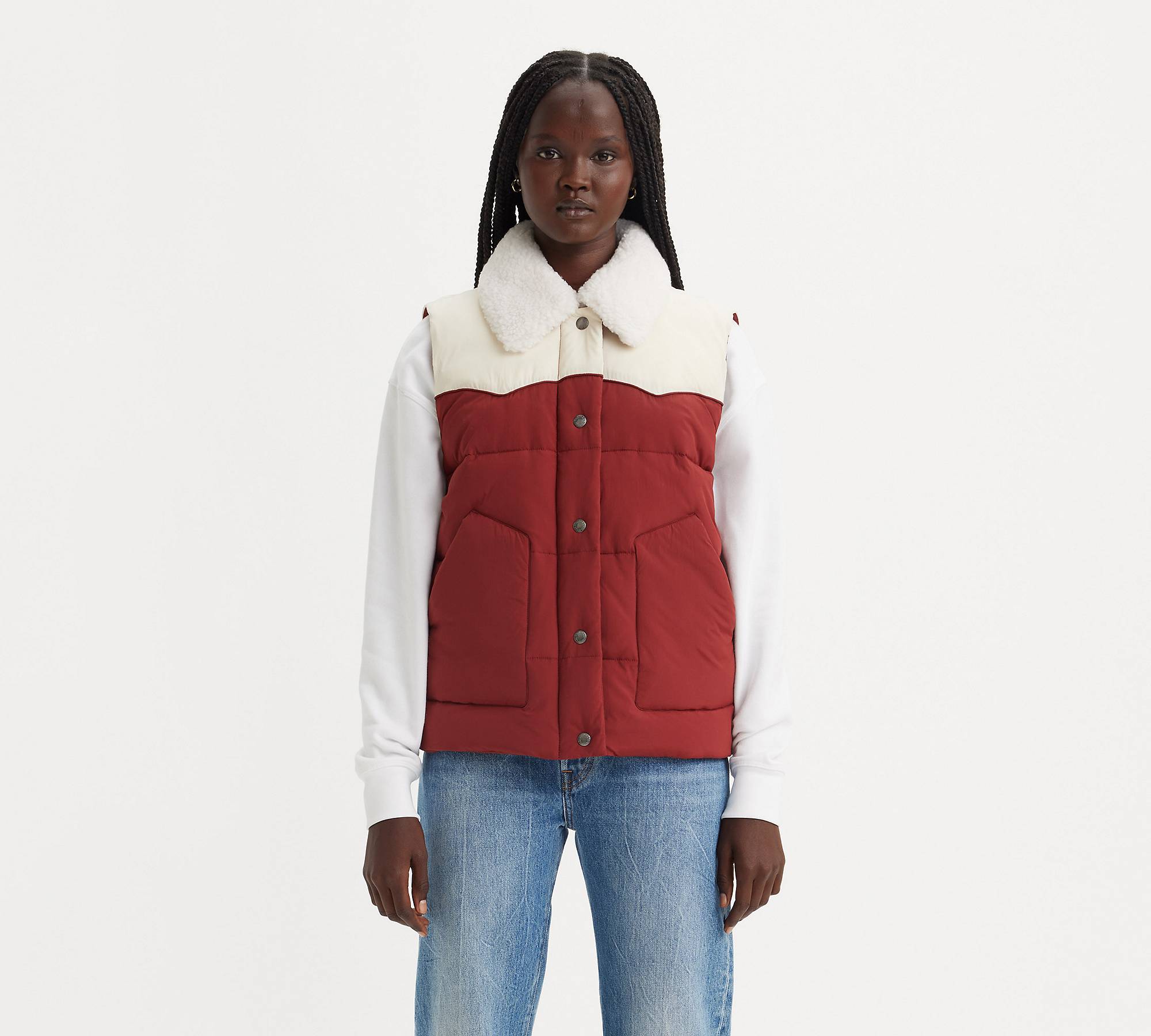 Sherpa Quilted Vest - Red | Levi's® US