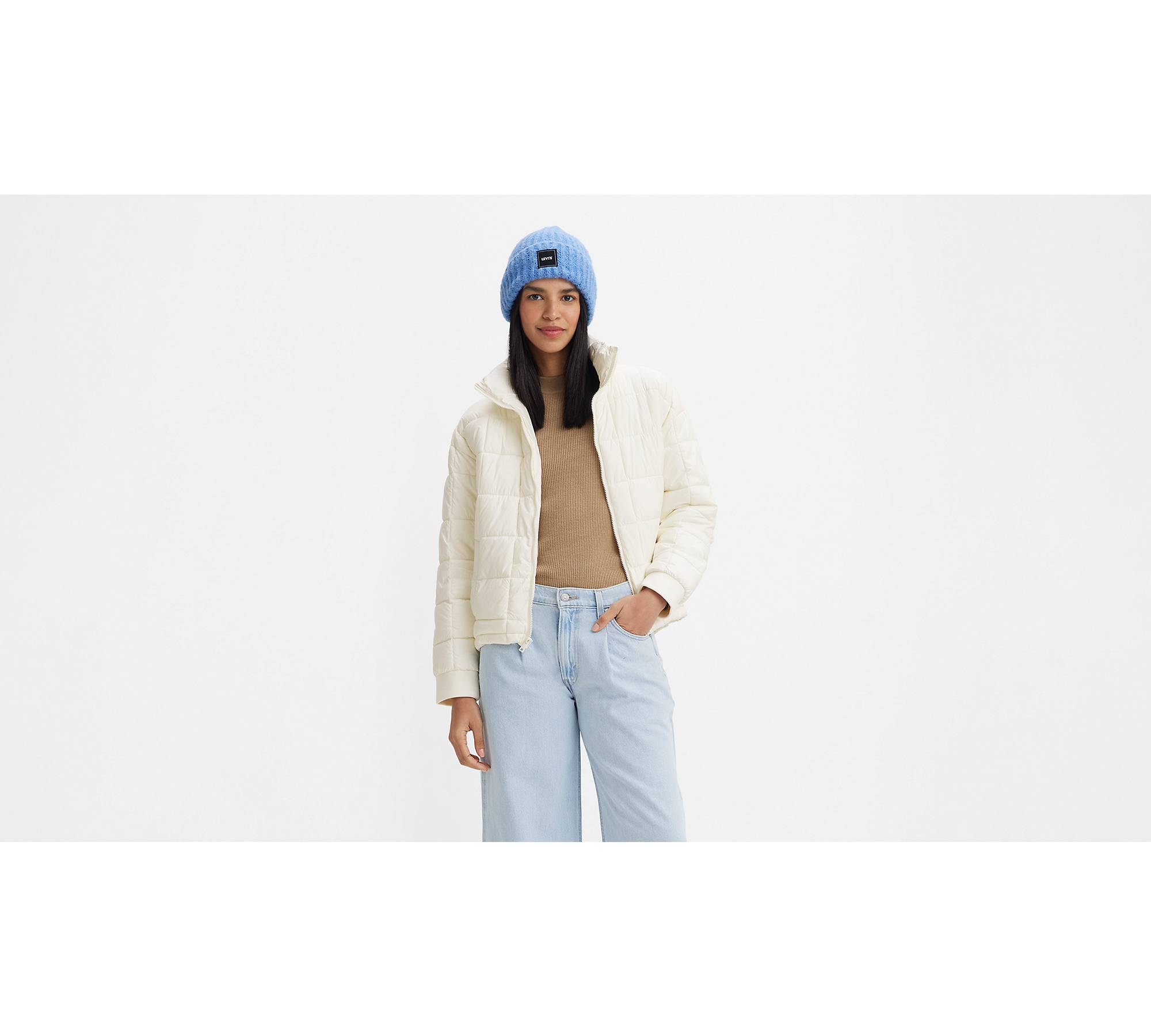 Box Quilted Puffer Jacket - White | Levi's® US