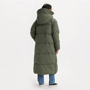 Extra Long Quilted Hooded Parka Coat 2