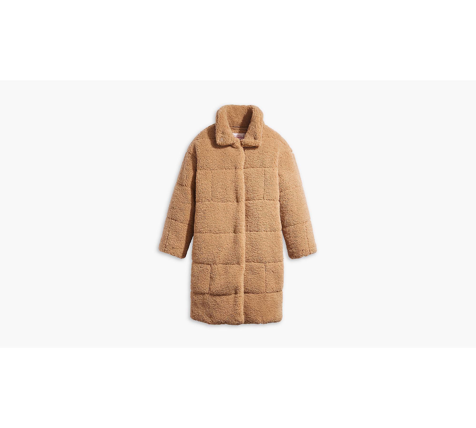 Levi's Women's Long Sherpa Snap-Closure Teddy Coat - Macy's