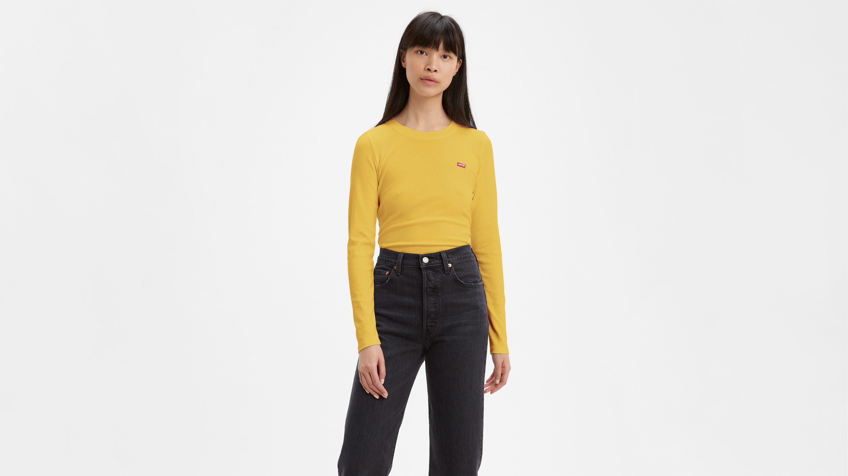 Long Sleeve Baby Tee Shirt Yellow Levi's® US