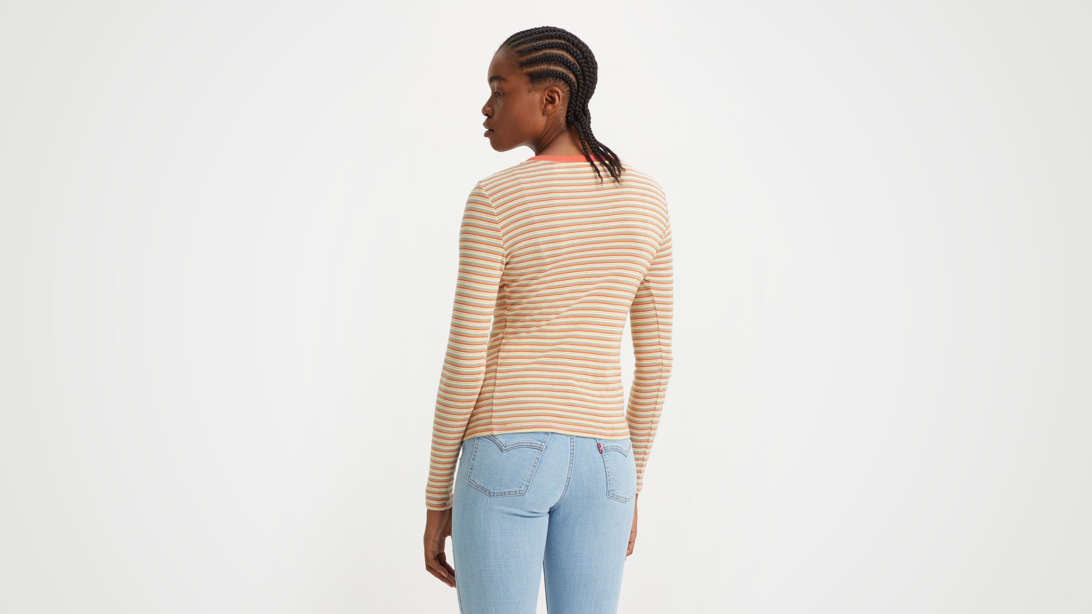 Maglietta Termica A Maniche Lunghe Levi's PL Baby Tee, Colore Caviar, 100% Cotone, Per Donna