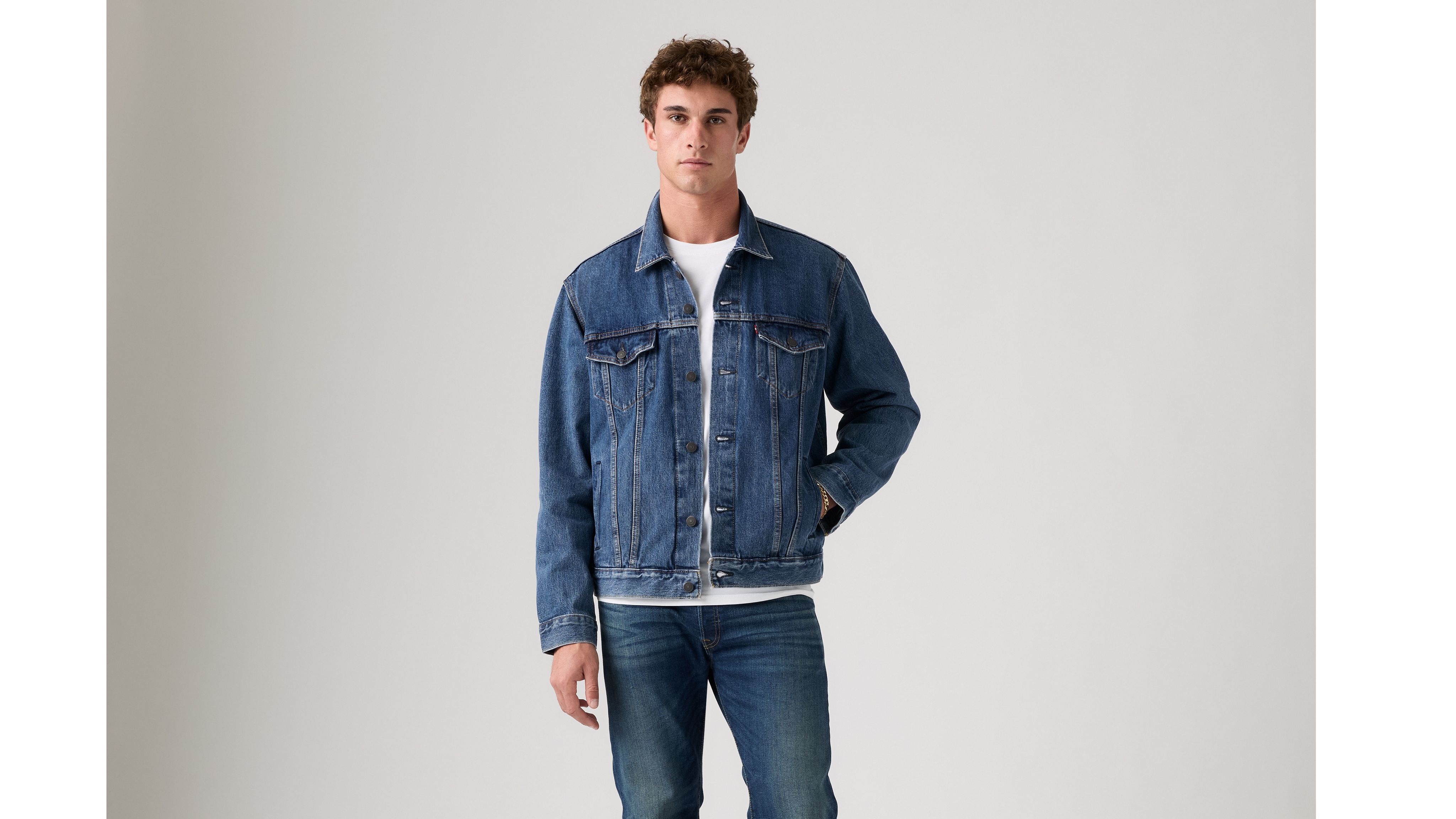 Giacca Trucker In Denim Donna Plus Size – Blu Lavato, Cotone E Poliestere, Large Più