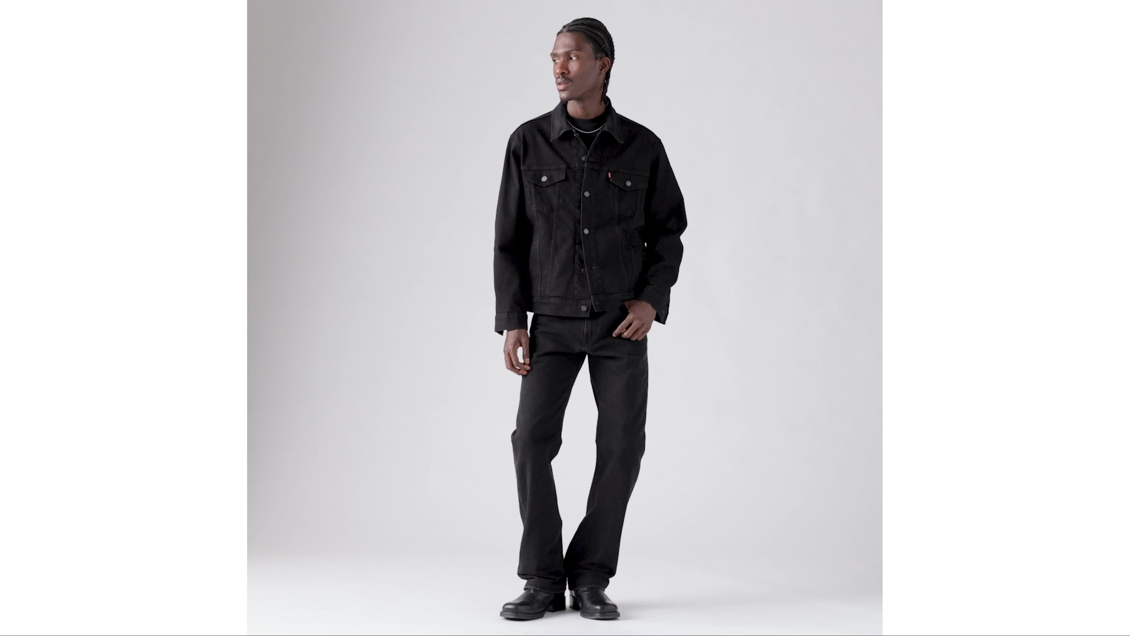 Levi's shops black denim trucker jacket