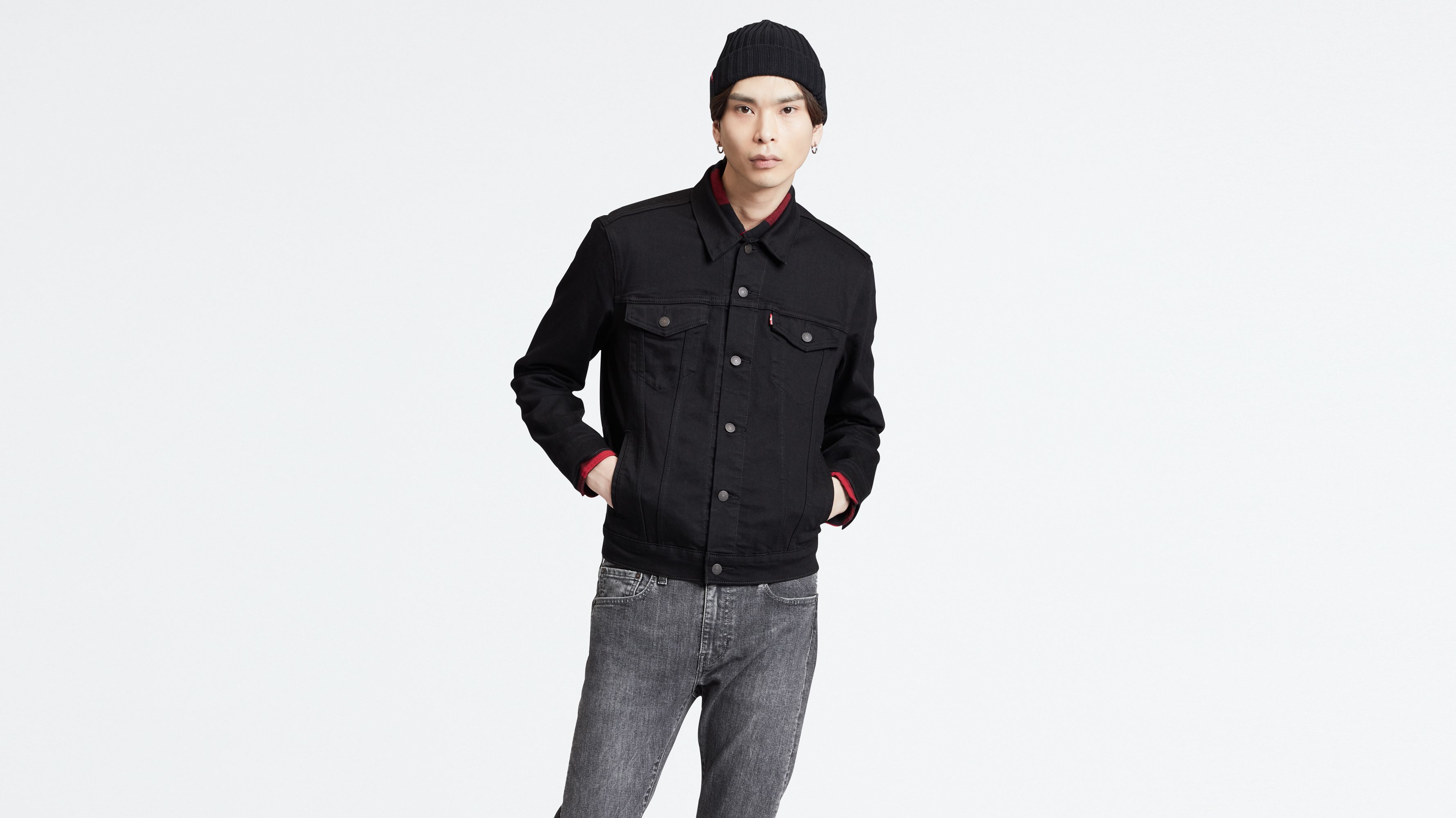 levi trucker jacket black