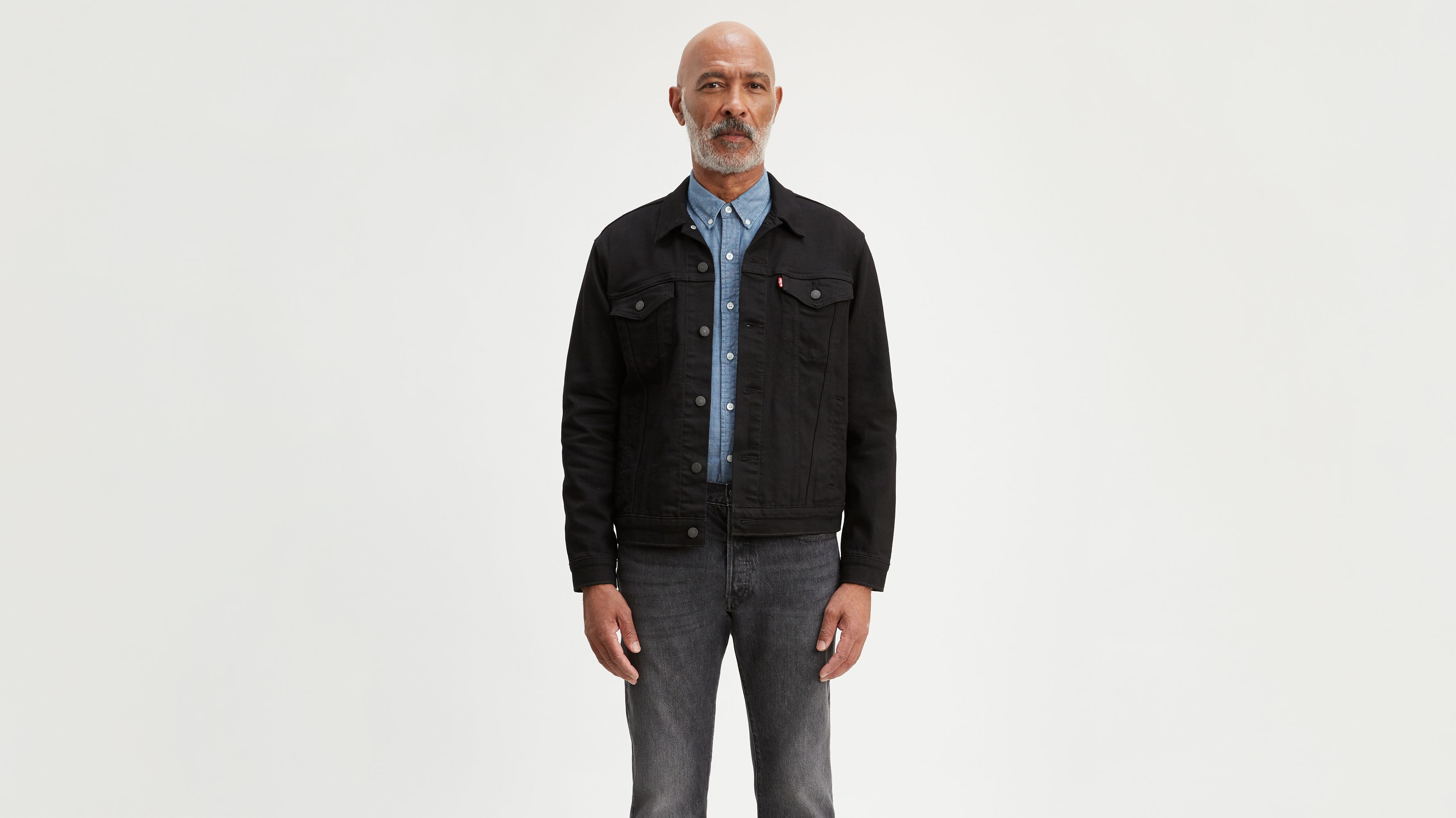 Top 64+ imagen levi’s black denim trucker jacket