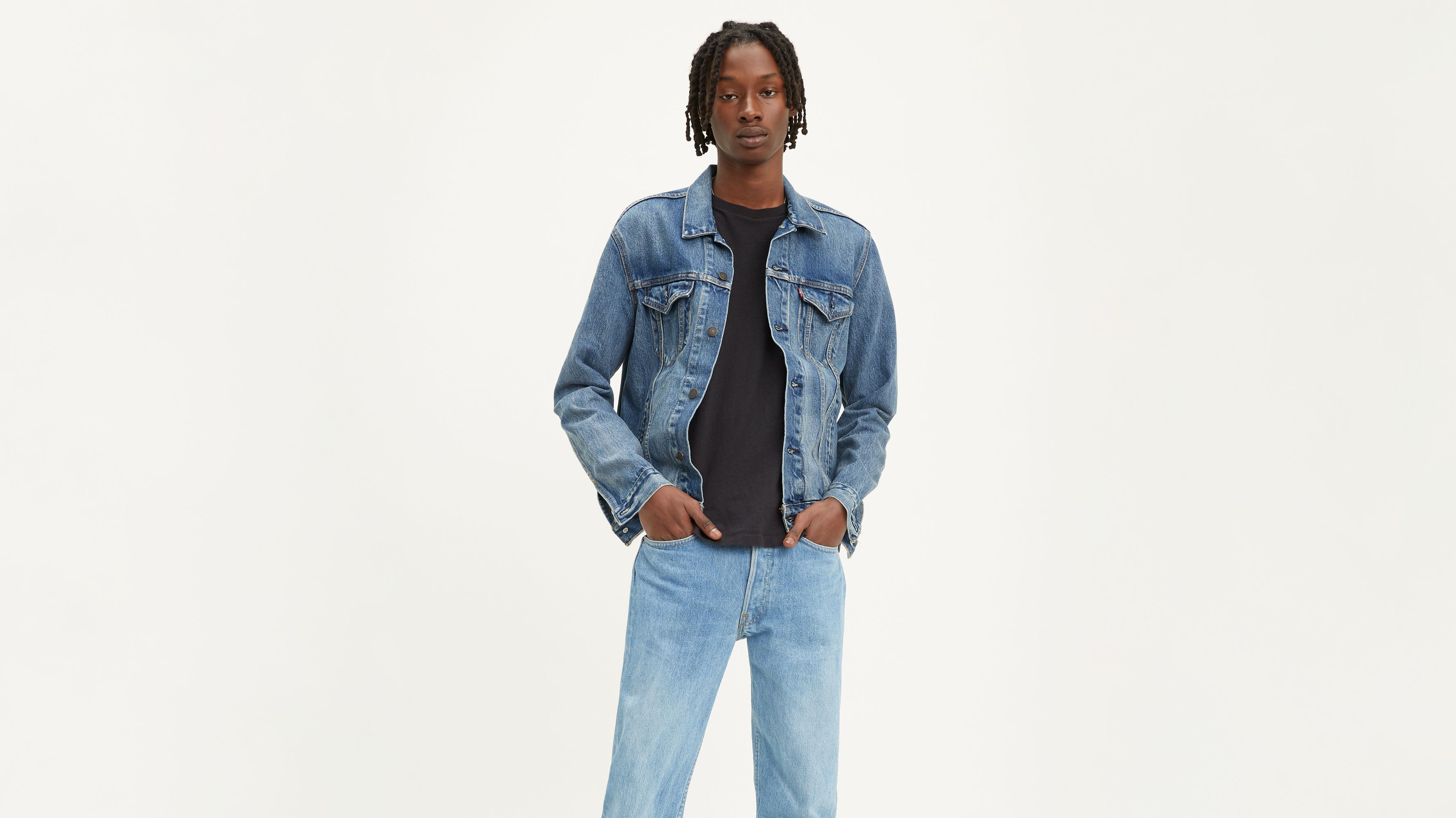 Serif Logo Trucker Jacket 3