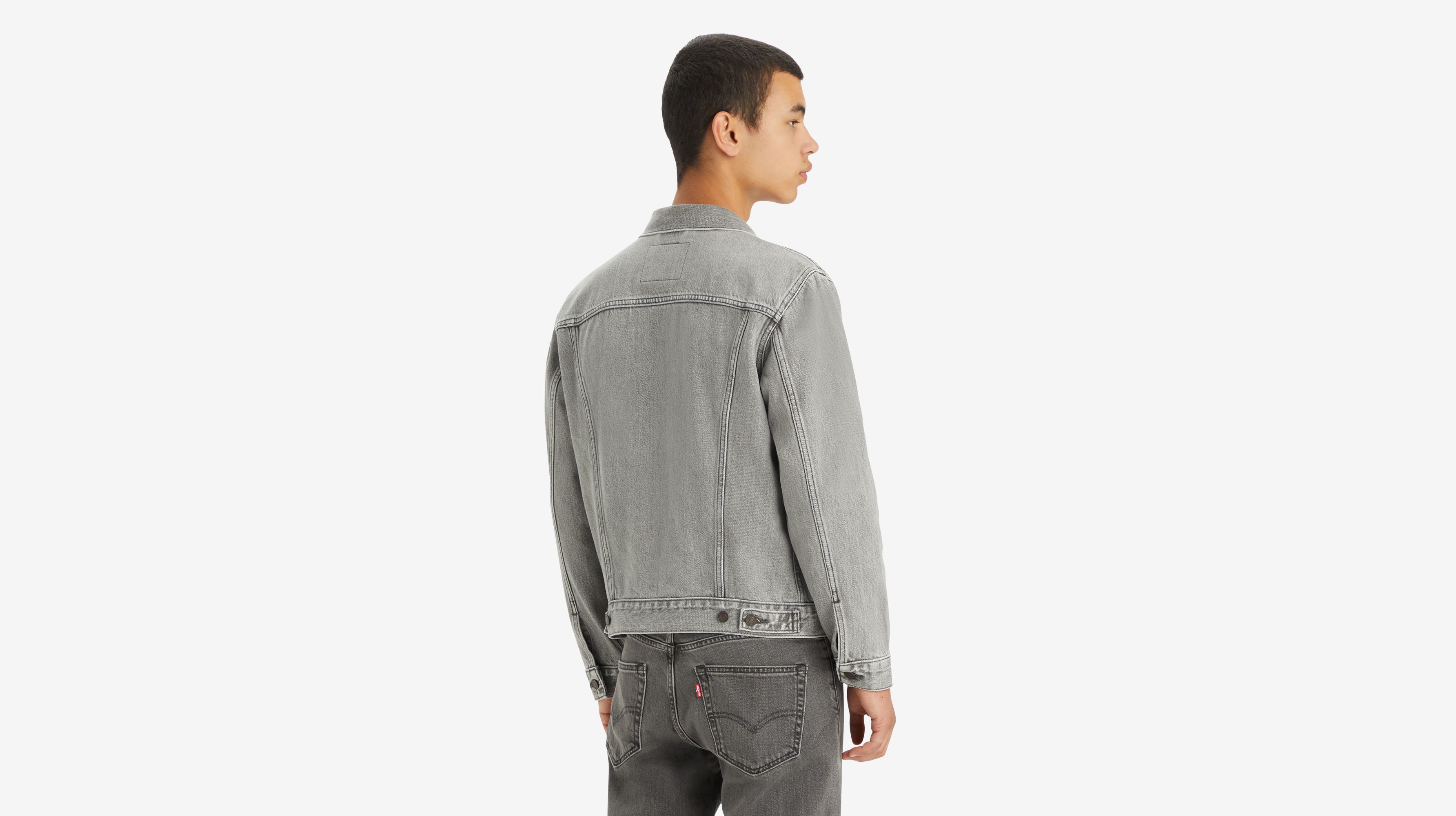 Mens levi fleece outlet lined denim jacket