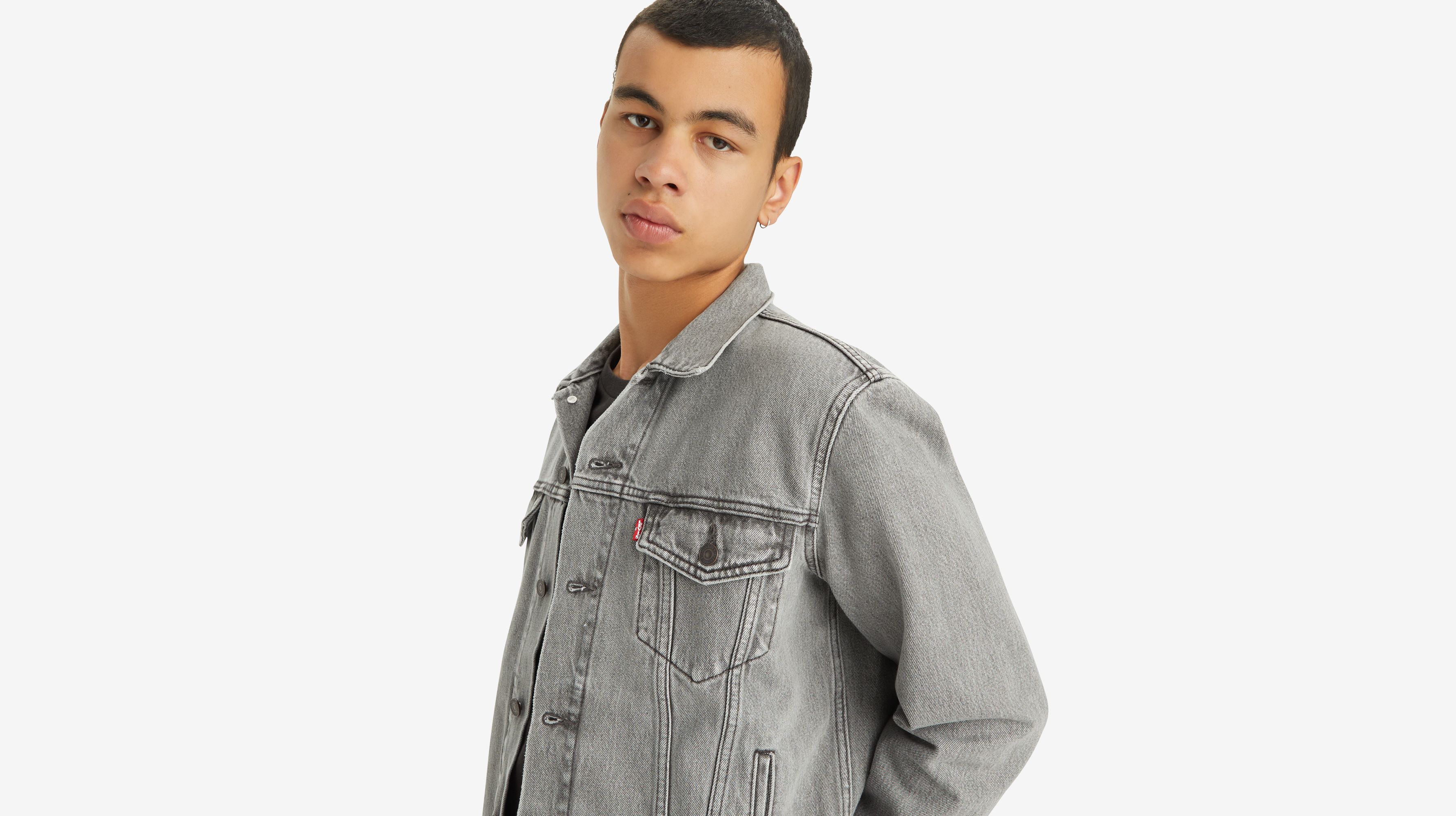 Grey on sale trucker jacket