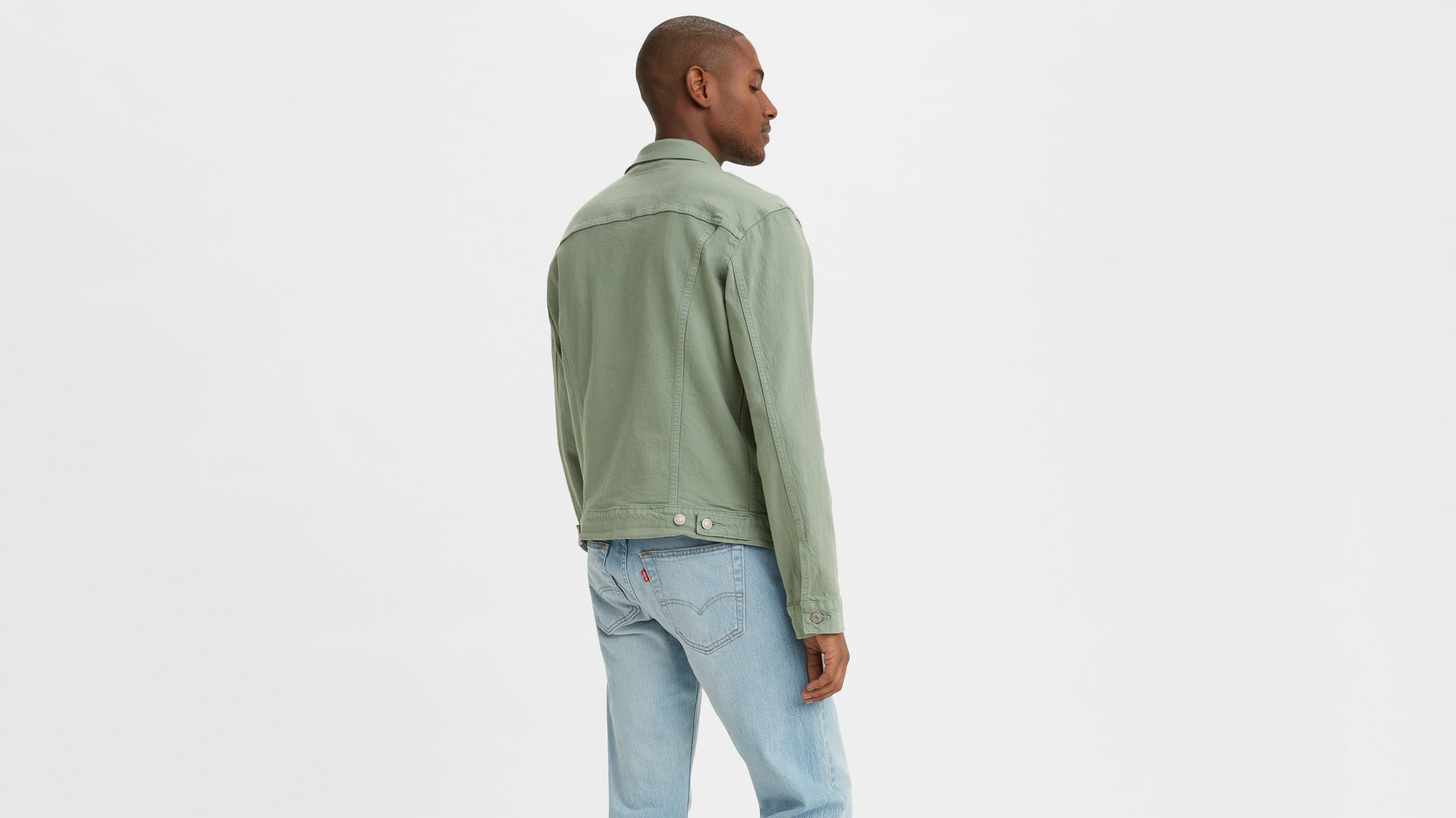 Levis Men Green Solid Denim Jacket