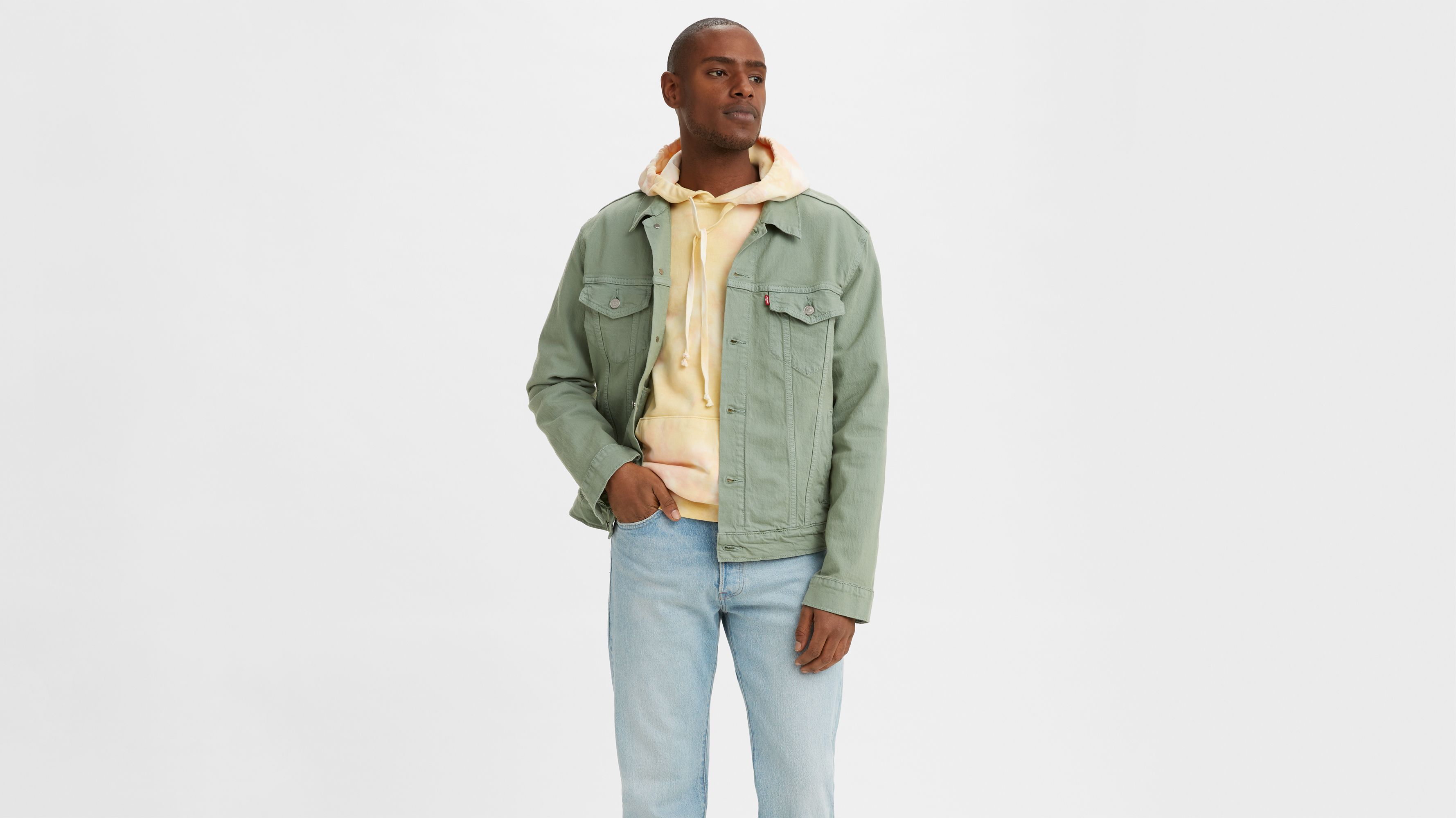 green levi's trucker jacket