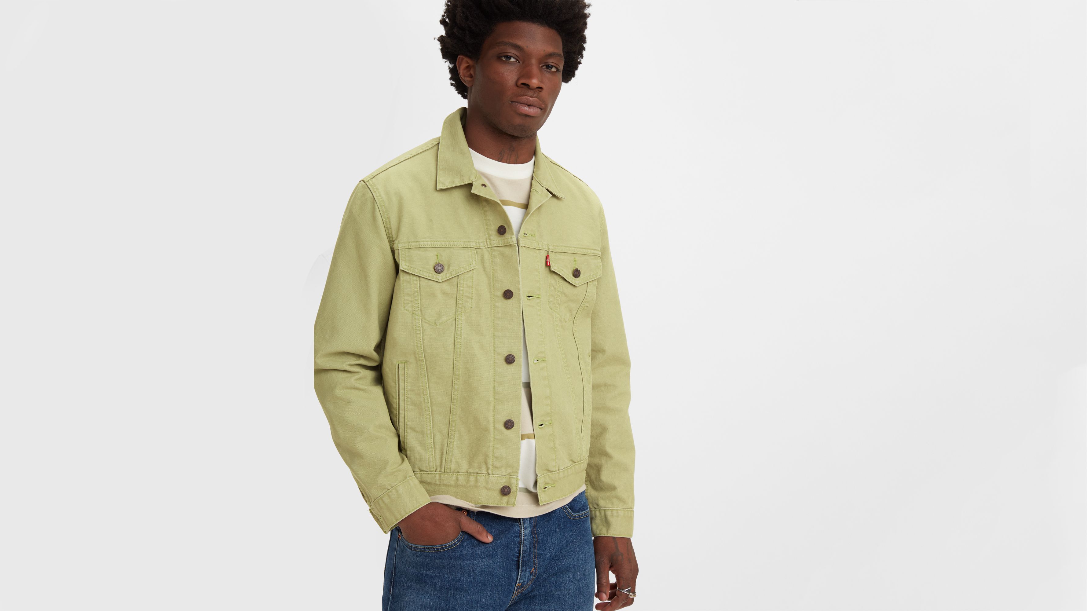 Top 52+ imagen green levi's trucker jacket - Thptnganamst.edu.vn