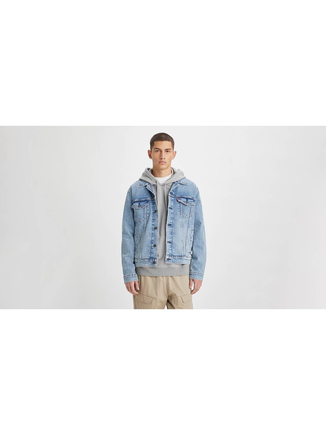 Relaxed Fit Denim Sherpa-Lined Jacket