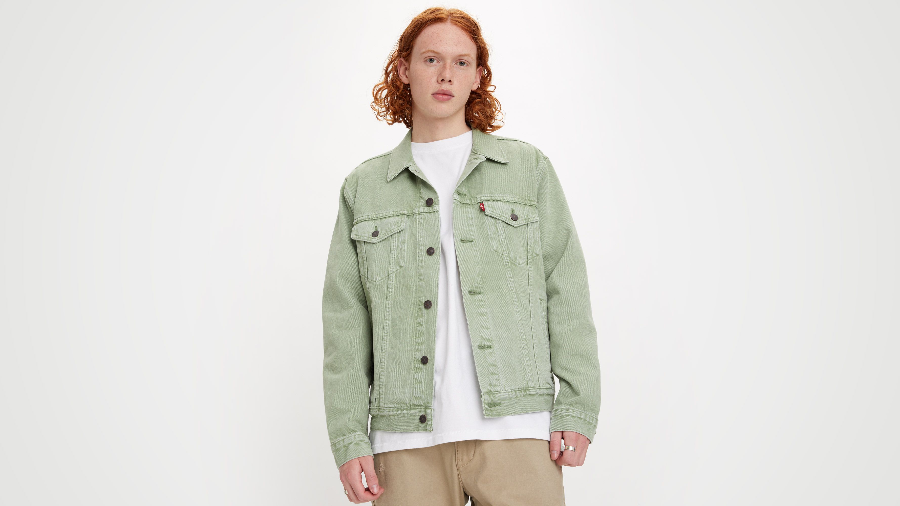 Green levis sale jacket men's