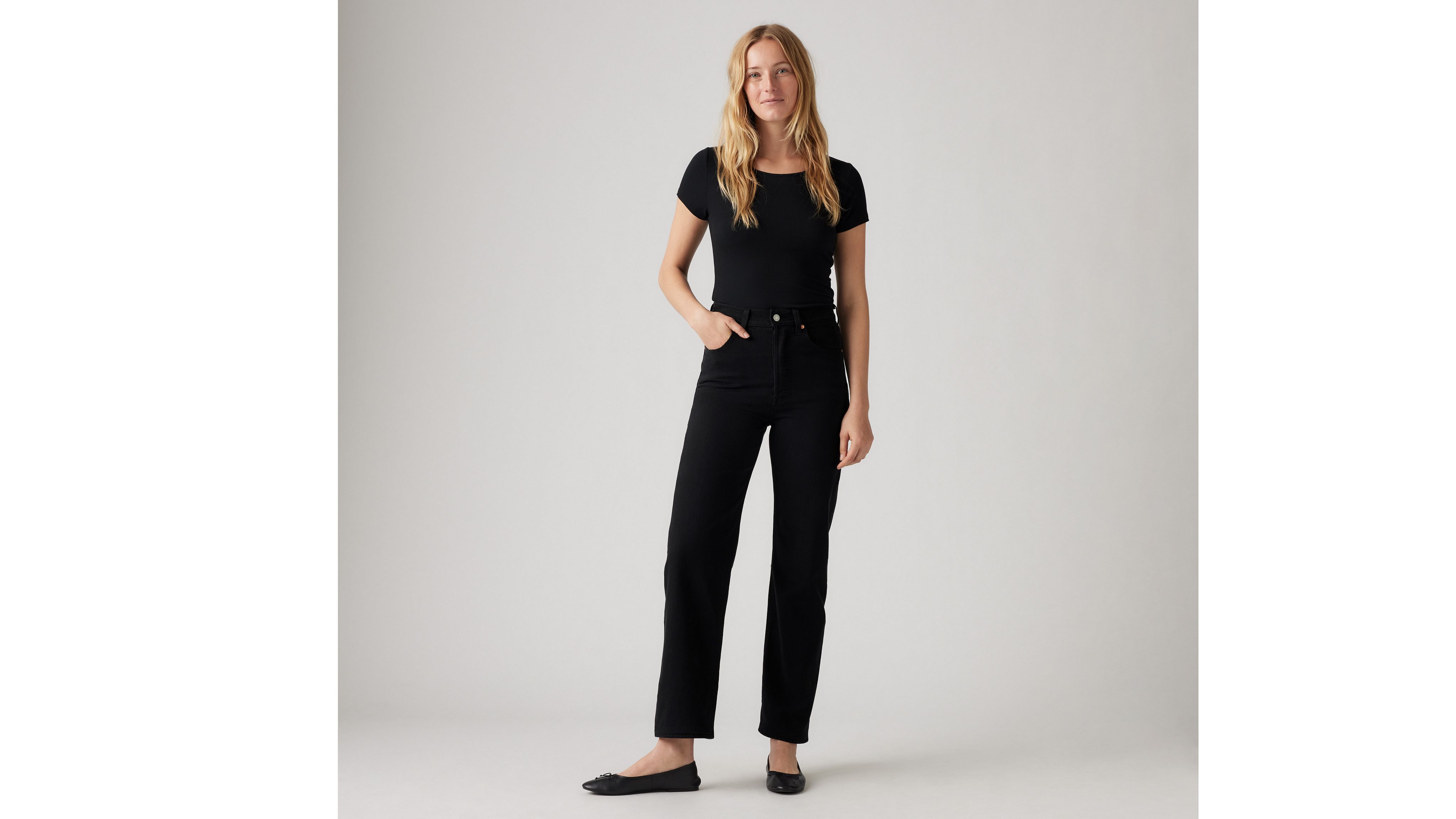 Levi's Ribcage Straight Black Austria, SAVE 36% 