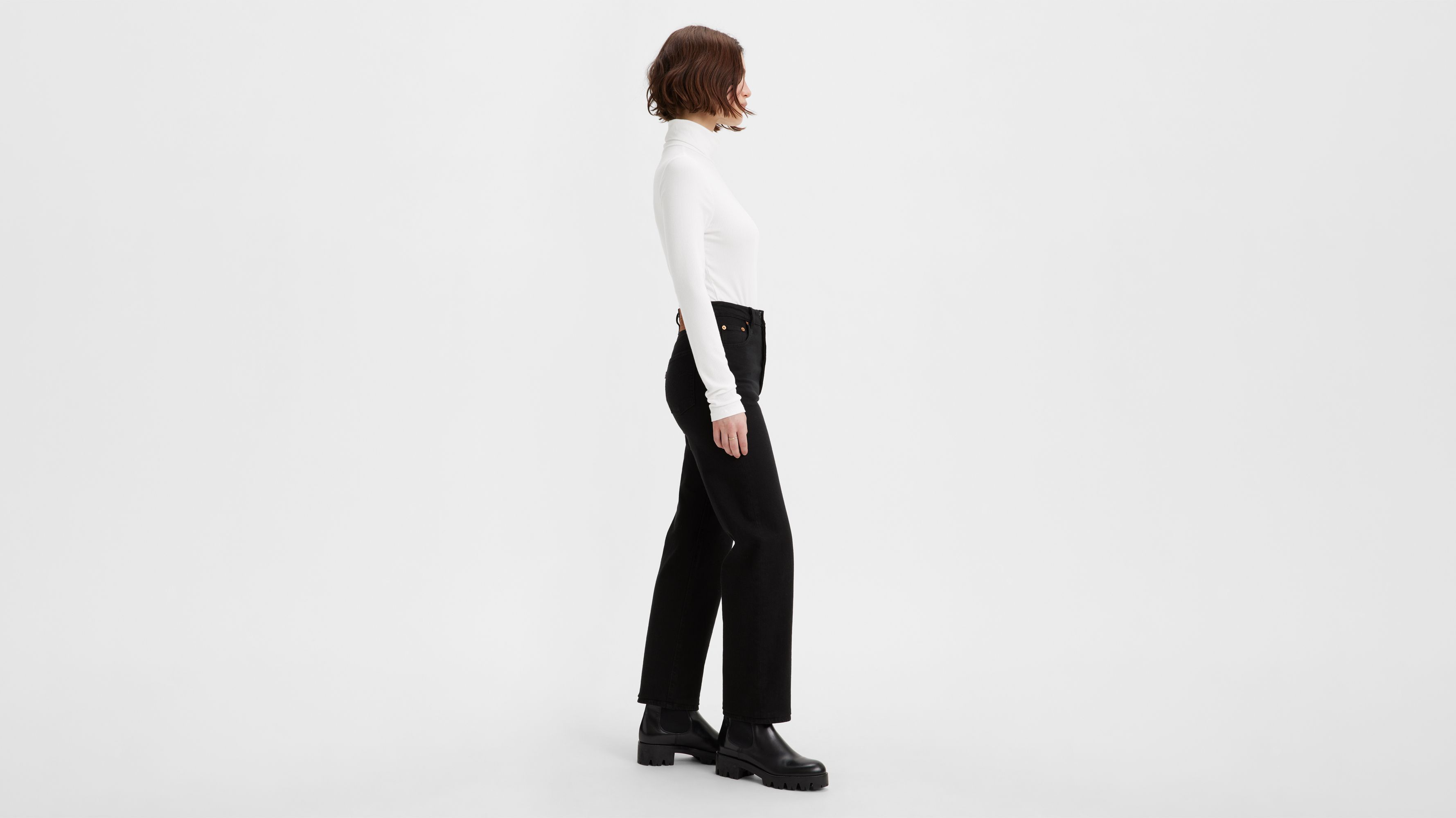 levi's ribcage straight black