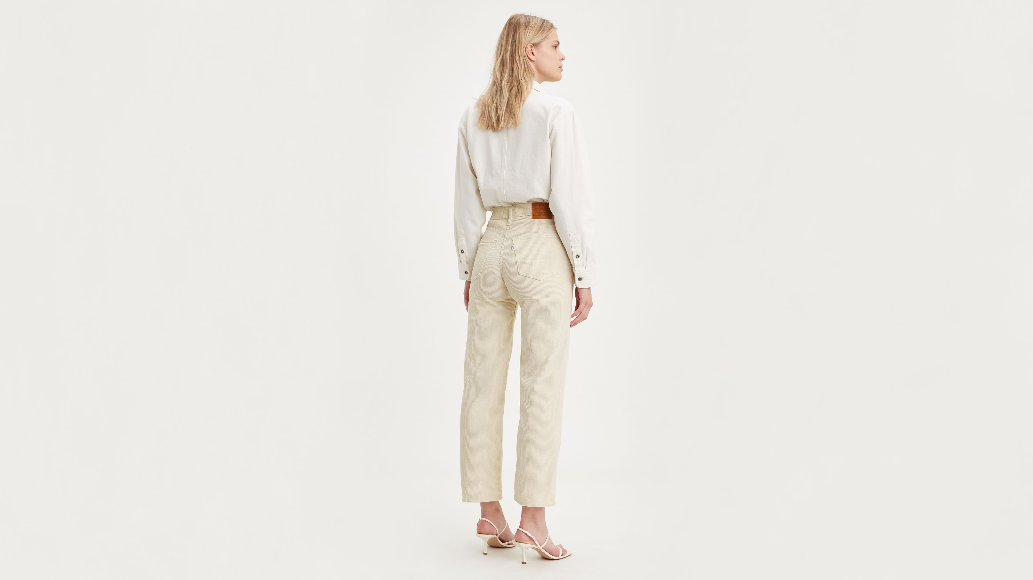 Ribcage Straight Ankle Corduroy Pants - White | Levi's® US