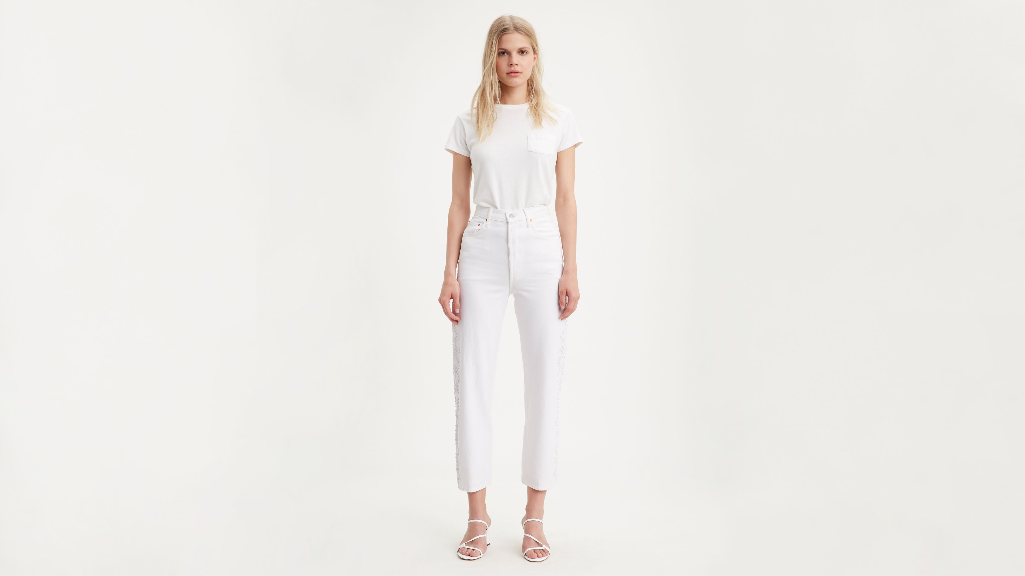 levis white mom jeans