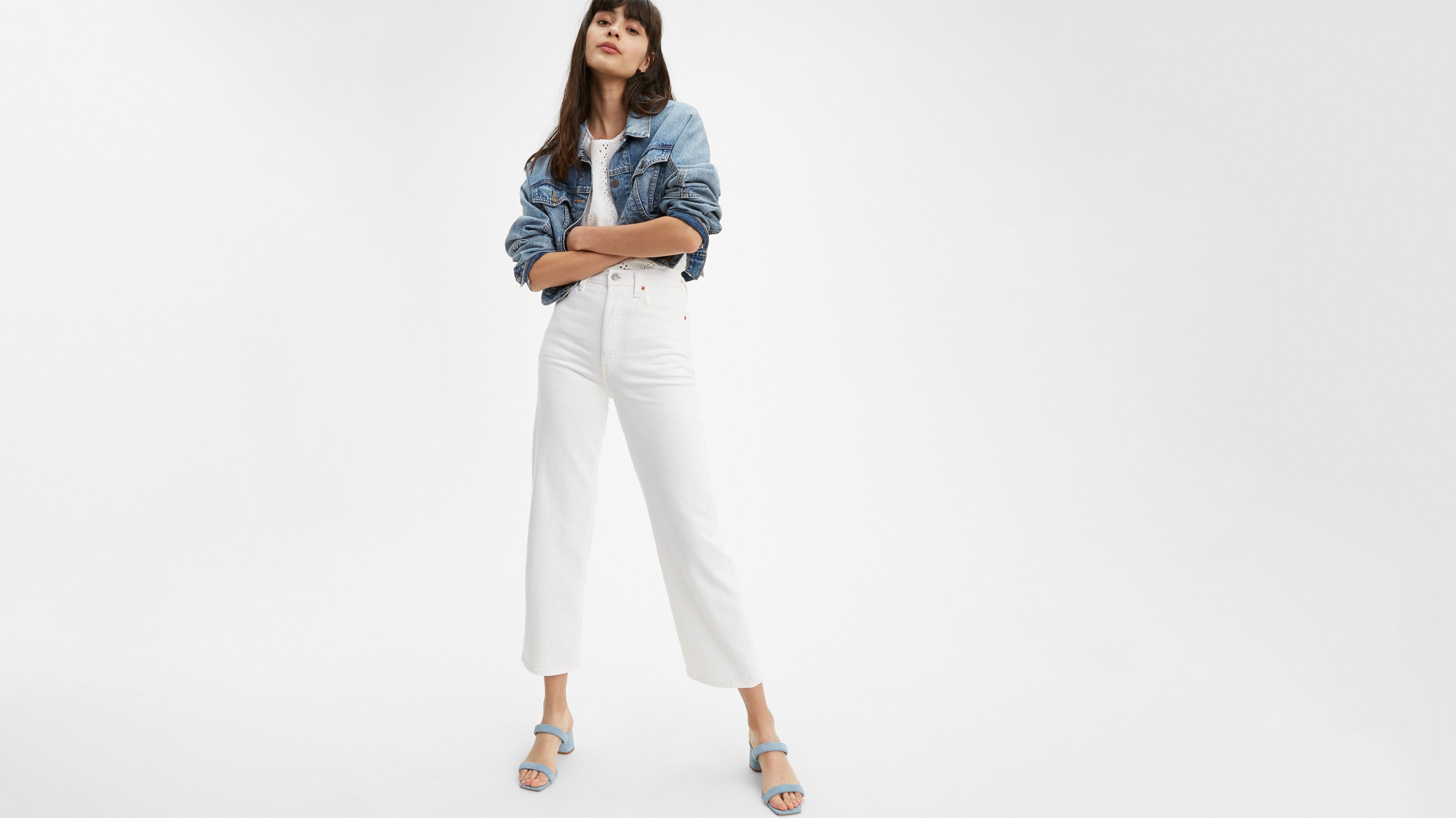 Ribcage Straight Ankle Women's Jeans - White | Levi's® US