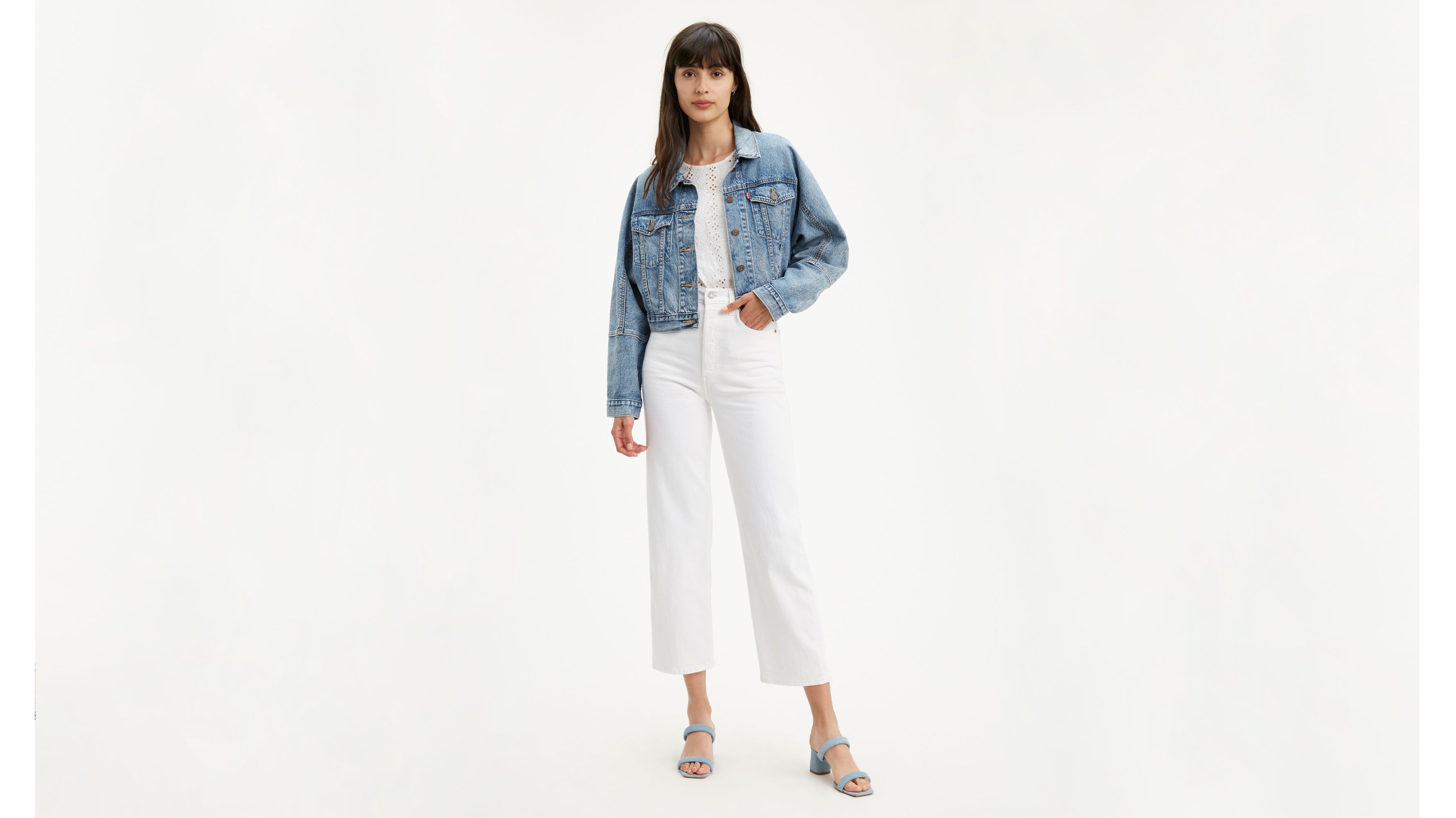 womens white levi jeans