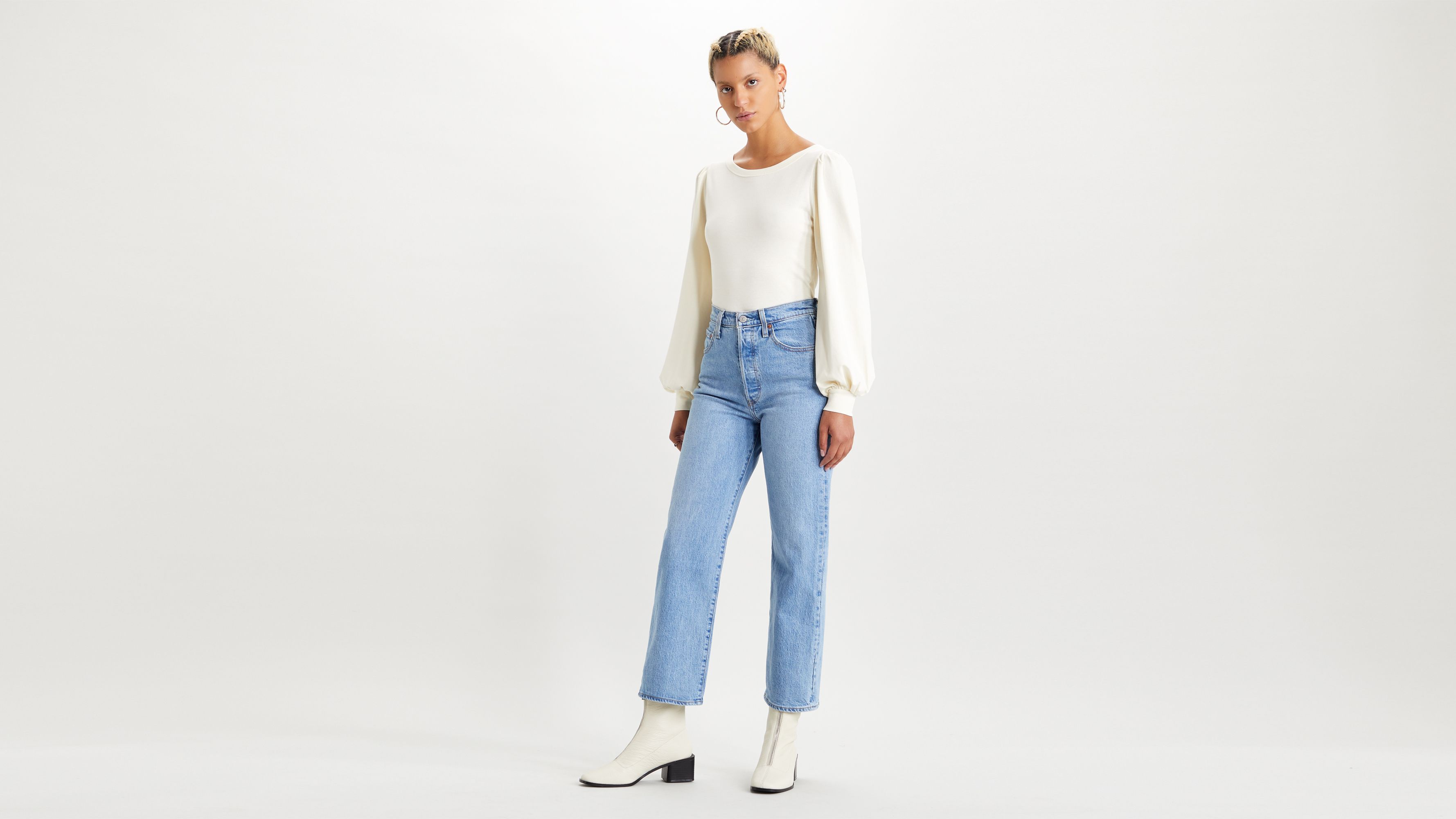 Ribcage Straight Ankle Jeans - Light 