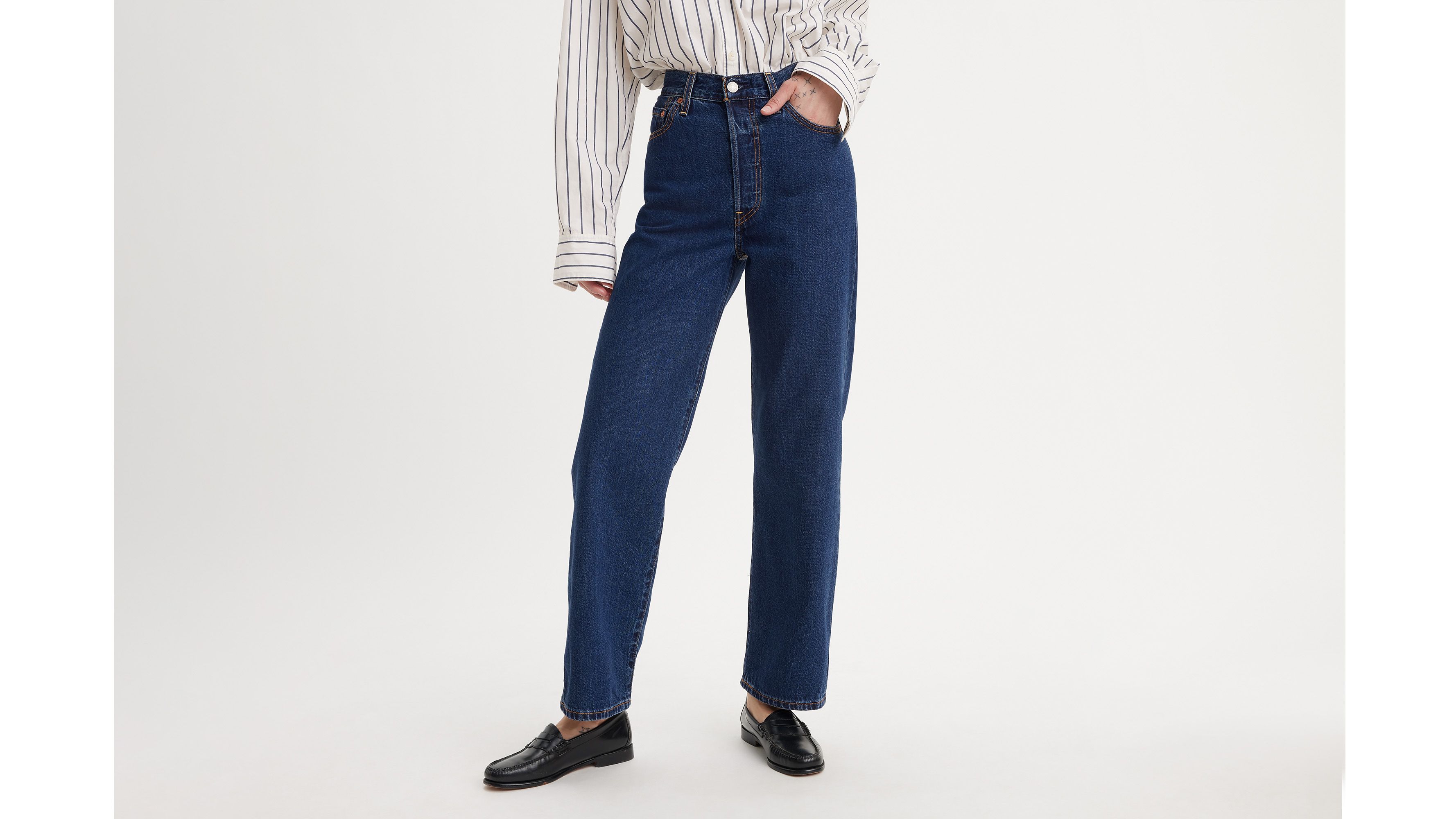  ERECTA 60×45×160 クローム Dżinsy Z Bardzo Wysokim Stanem I Prostą Nogawką W Kostce