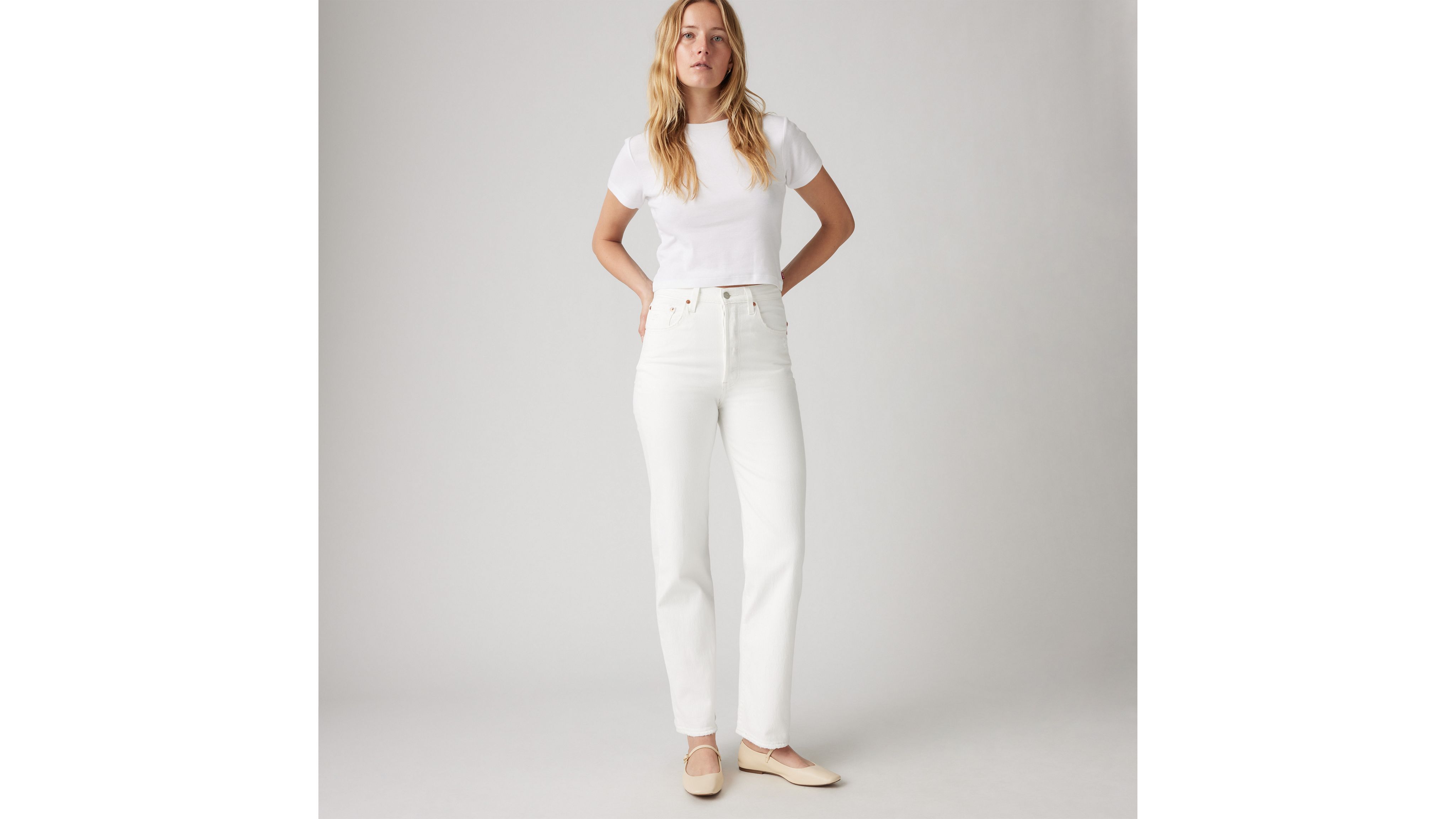 Ribcage Straight Ankle Women's Jeans - White | Levi's® US