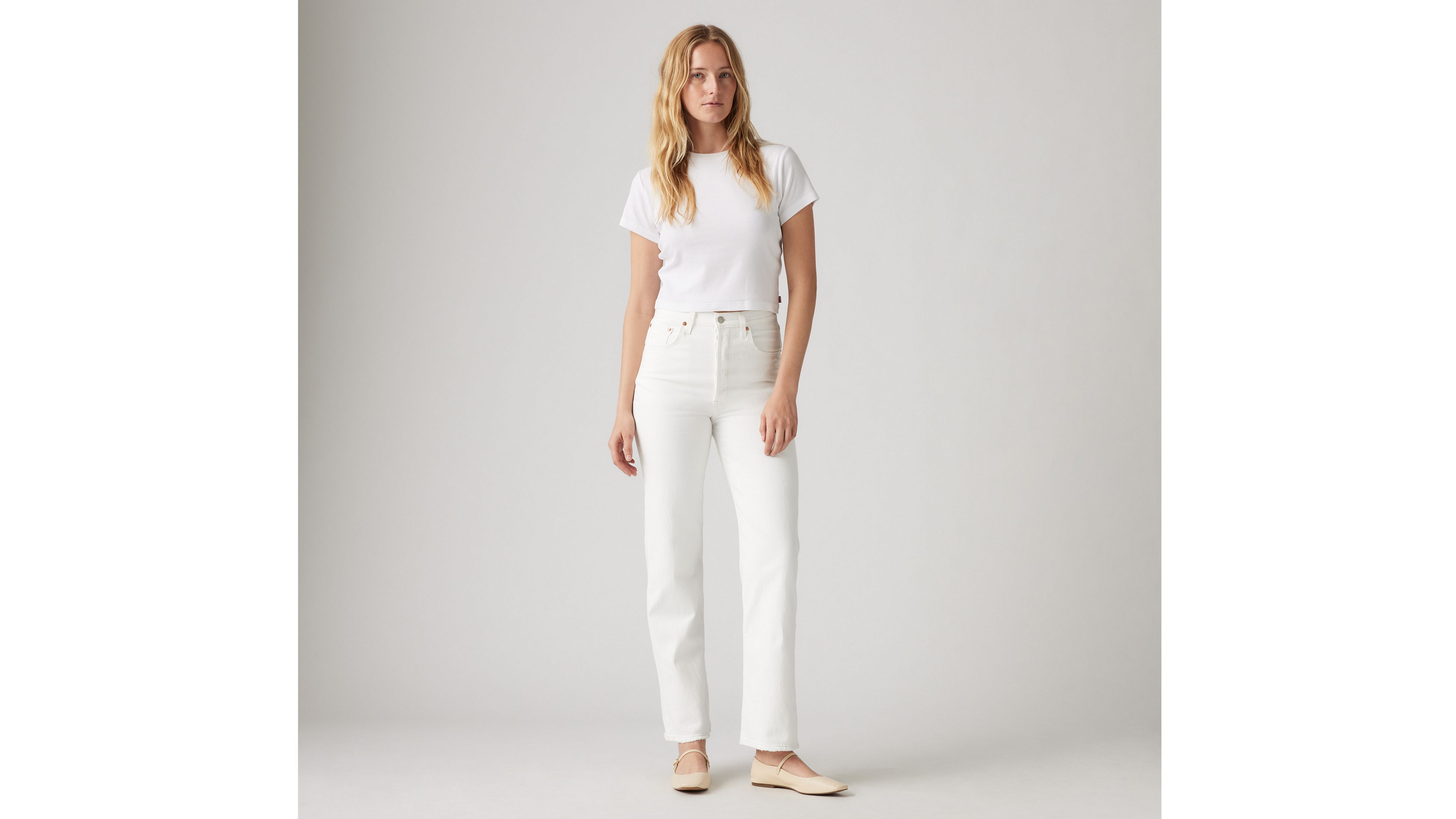 Ribcage Straight Ankle Women's Jeans - White | Levi's® US