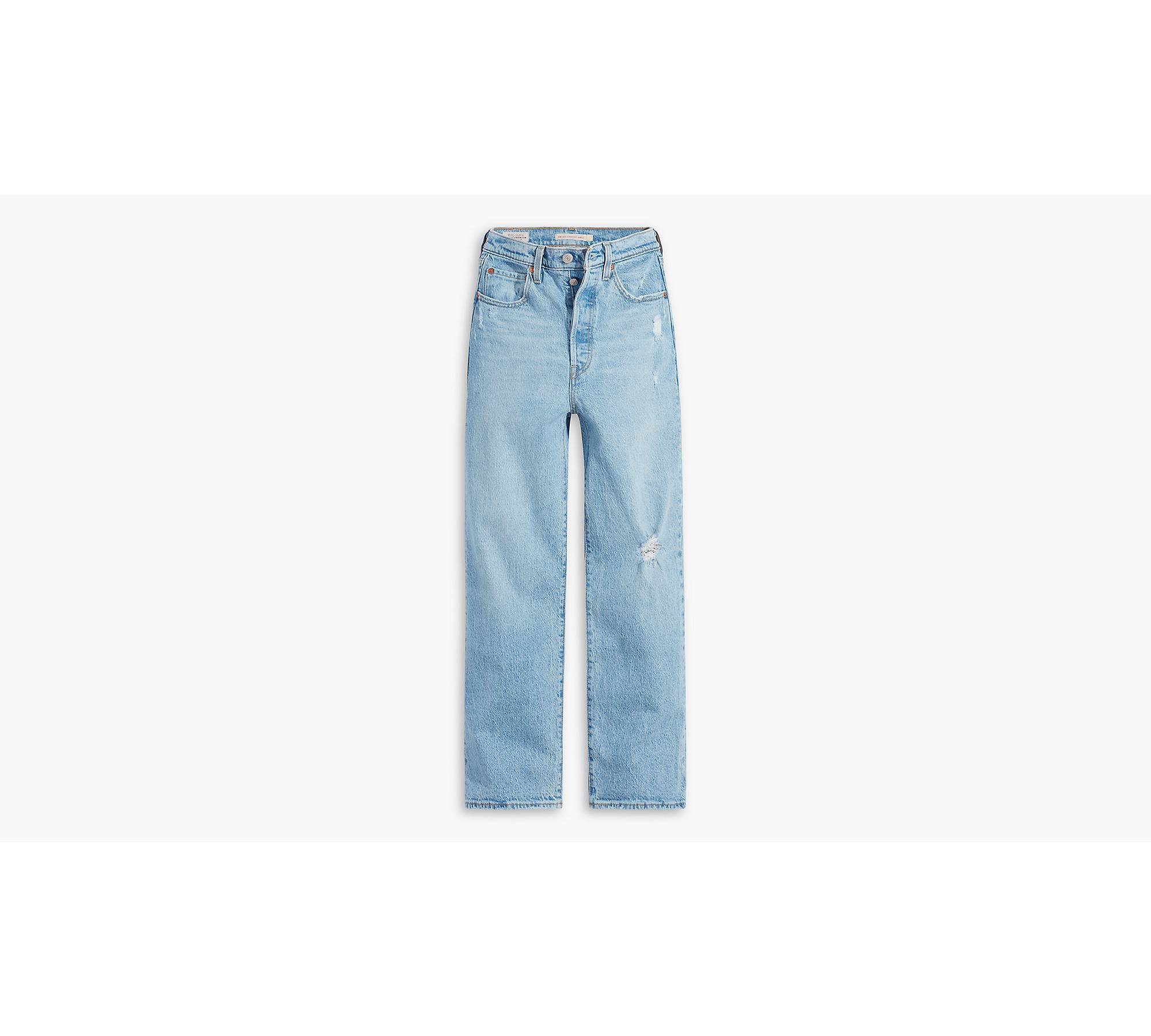 Levi's Ribcage Straight Ankle Jeans in Fall Storm Light Wash Size