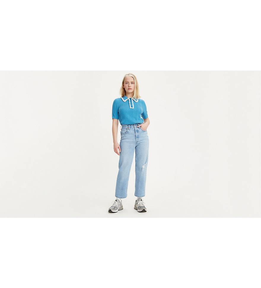Levi's Ribcage Straight Ankle Jeans Cloud Over  Levis ribcage straight  ankle jeans, Levi, Levi jeans women